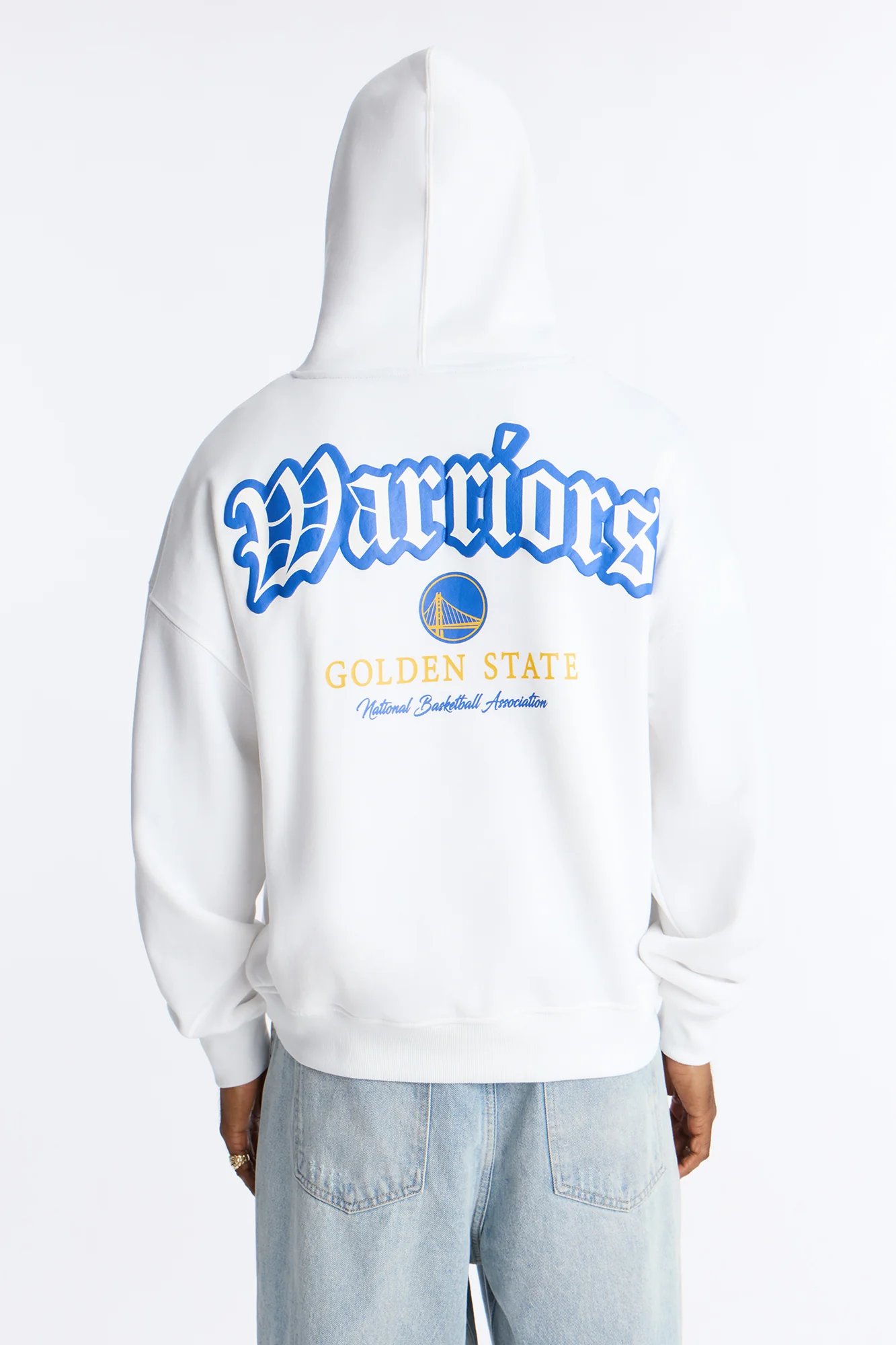 Warriors Old English Embroidery Hoodie - White - Image 4