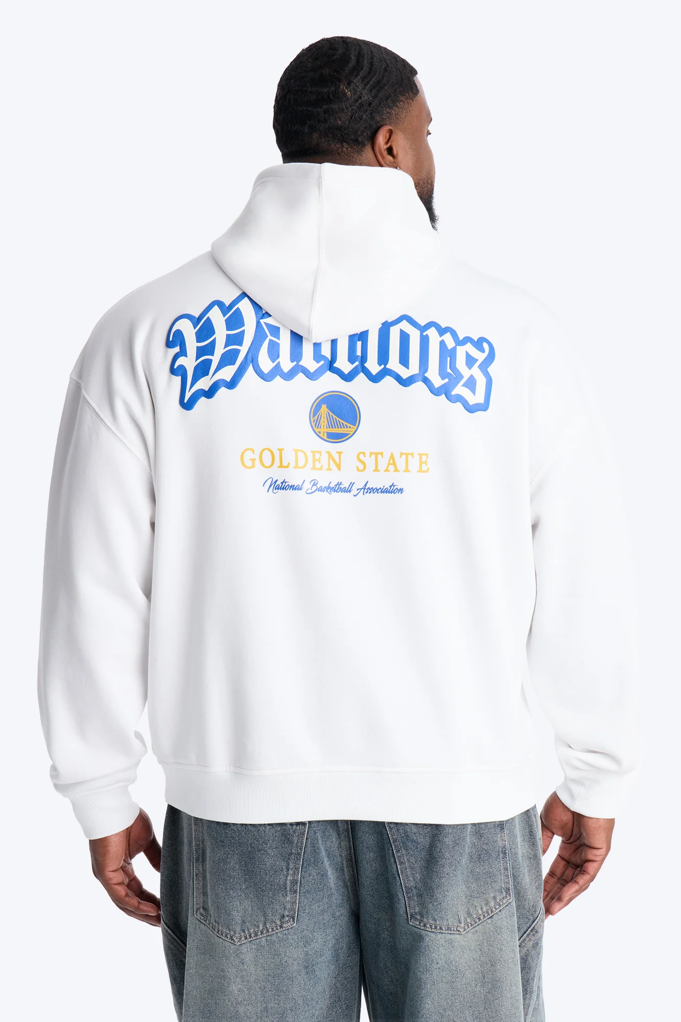 Warriors Old English Embroidery Hoodie - White - Image 8
