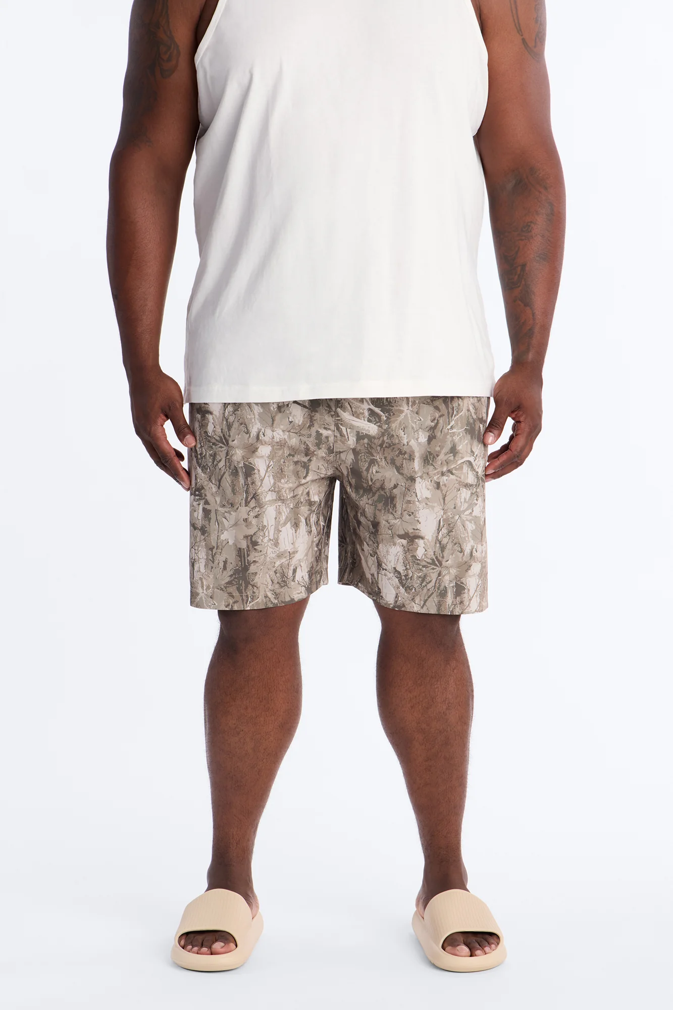 Washed Camo Printed Swim Trunk 7″ - Camouflage - Image 5