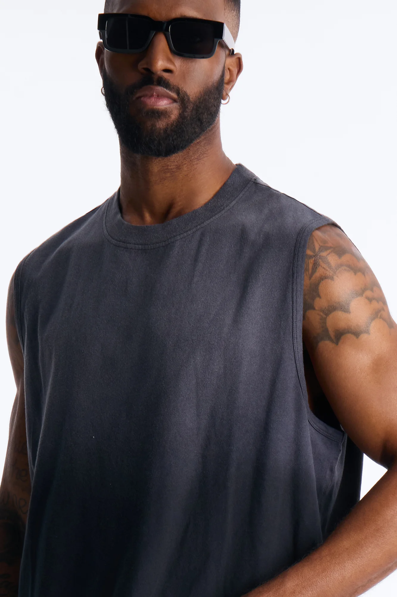 Washed Muscle Tee - Black - Image 3