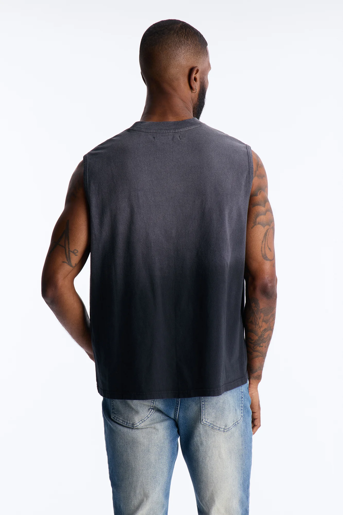 Washed Muscle Tee - Black - Image 4