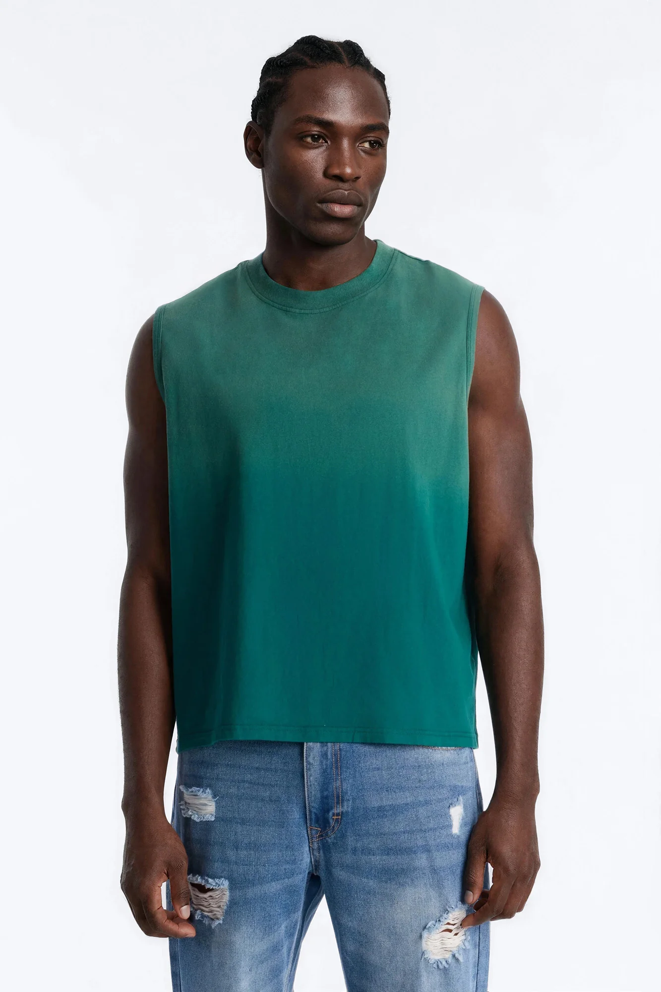 Washed Muscle Tee - Hunter Green