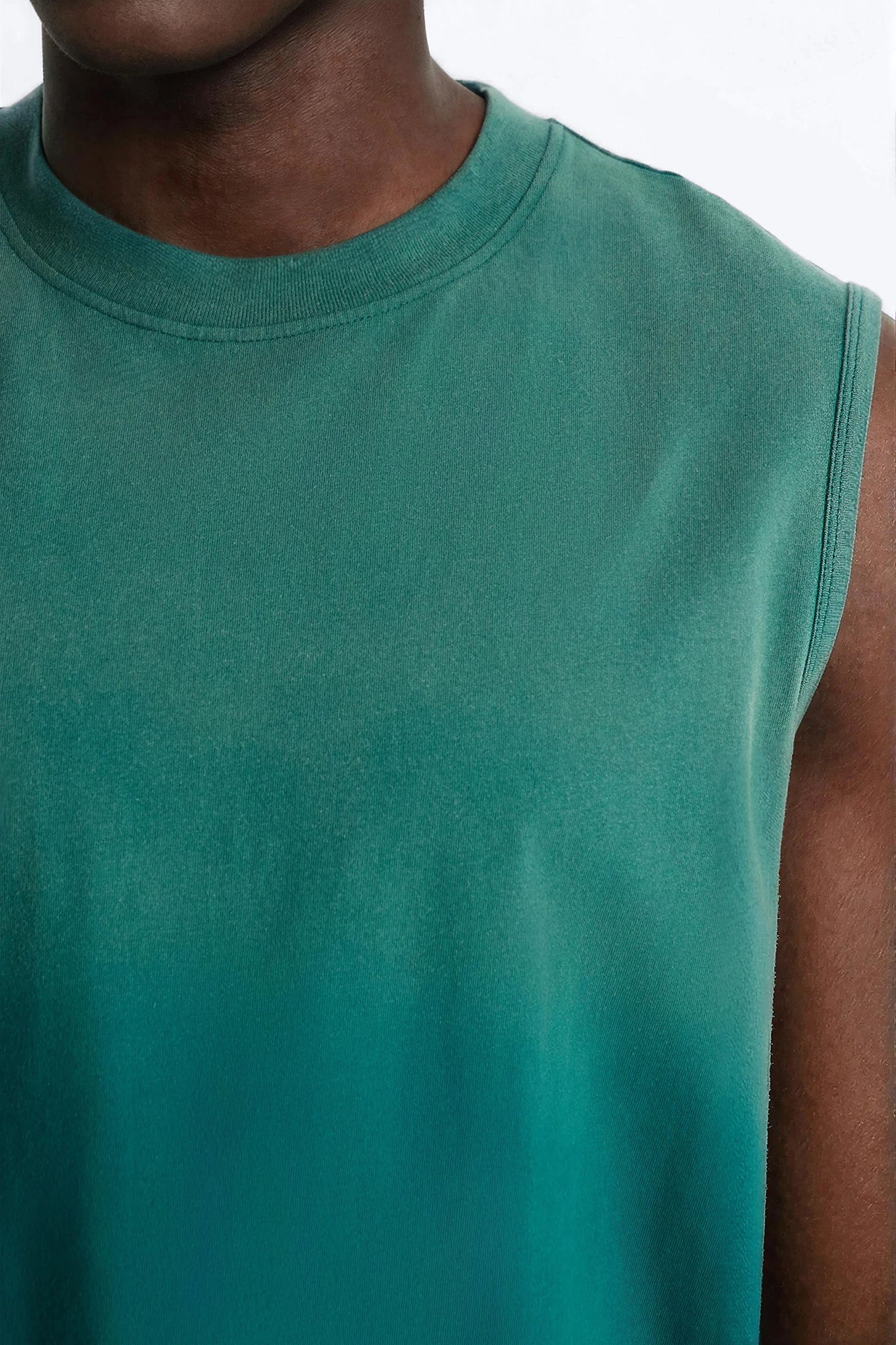 Washed Muscle Tee - Hunter Green - Image 3