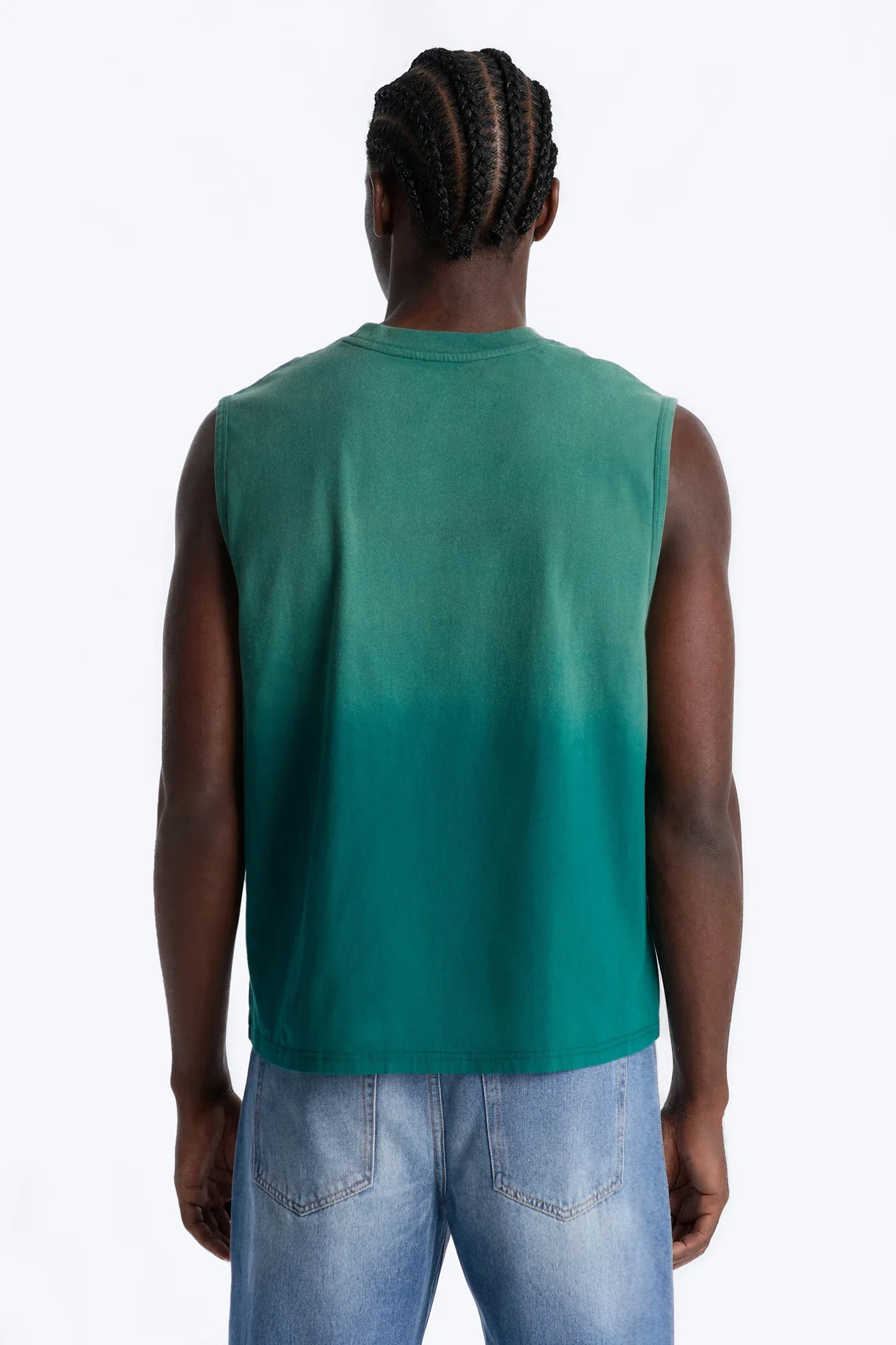 Washed Muscle Tee - Hunter Green - Image 4