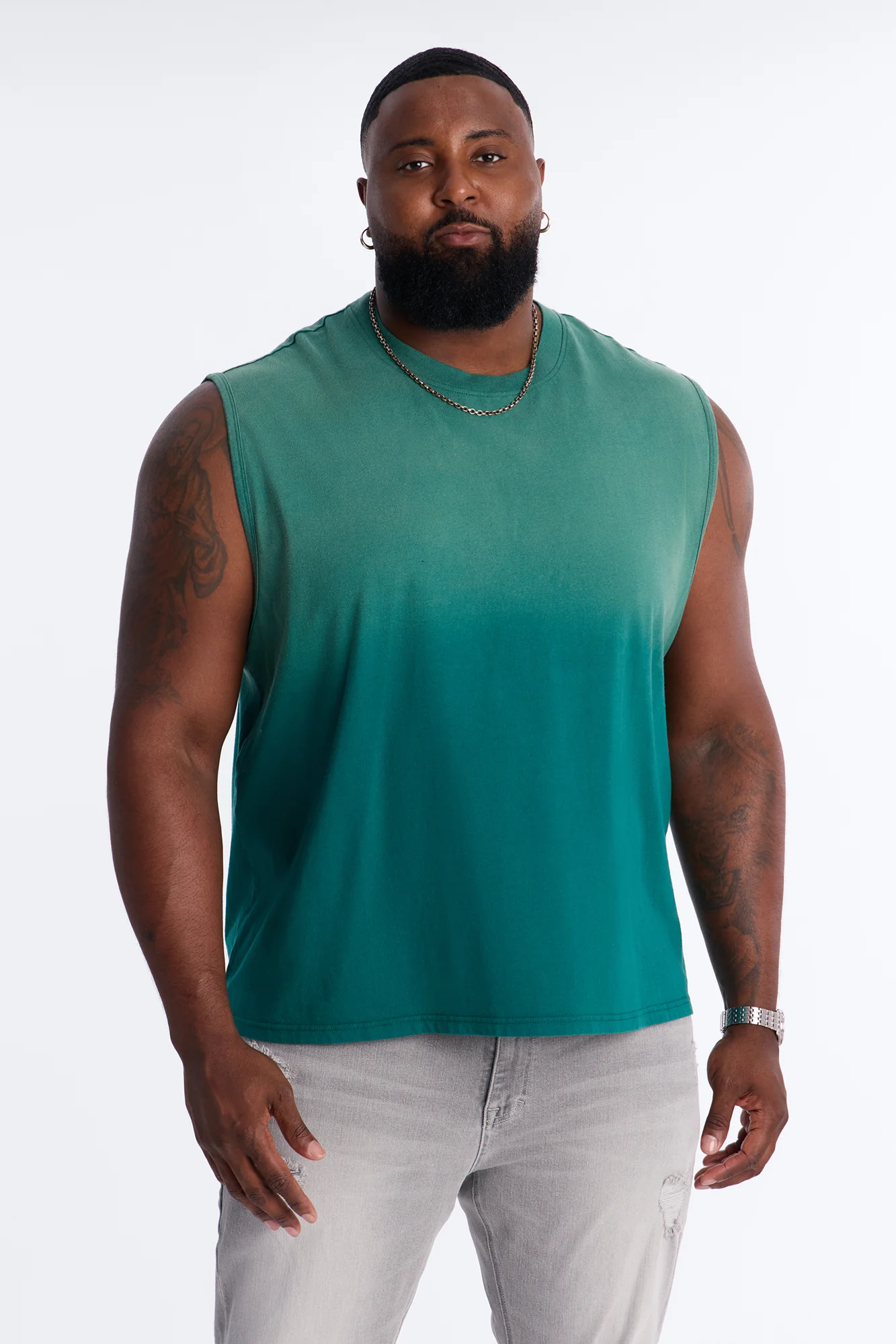 Washed Muscle Tee - Hunter Green - Image 5