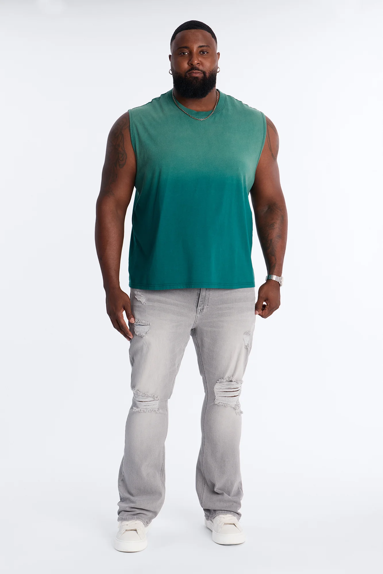 Washed Muscle Tee - Hunter Green - Image 6