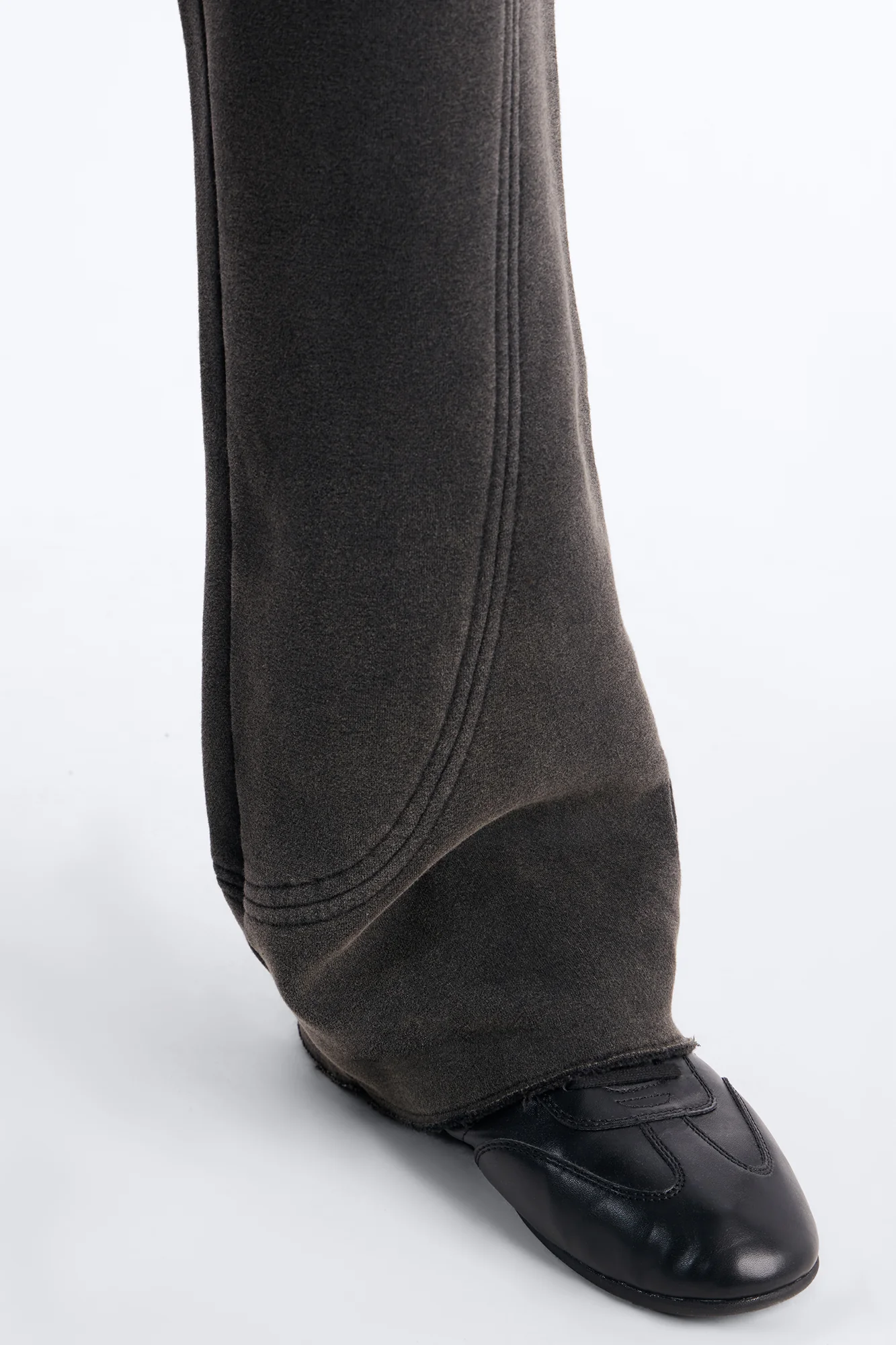 Washed Raw Edge Flare Sweatpant - Black Wash - Image 5