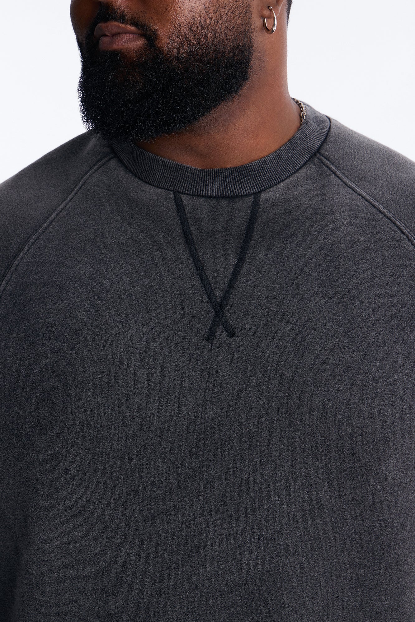 Washed Raw Edge Oversized Tee - Black Wash - Image 7