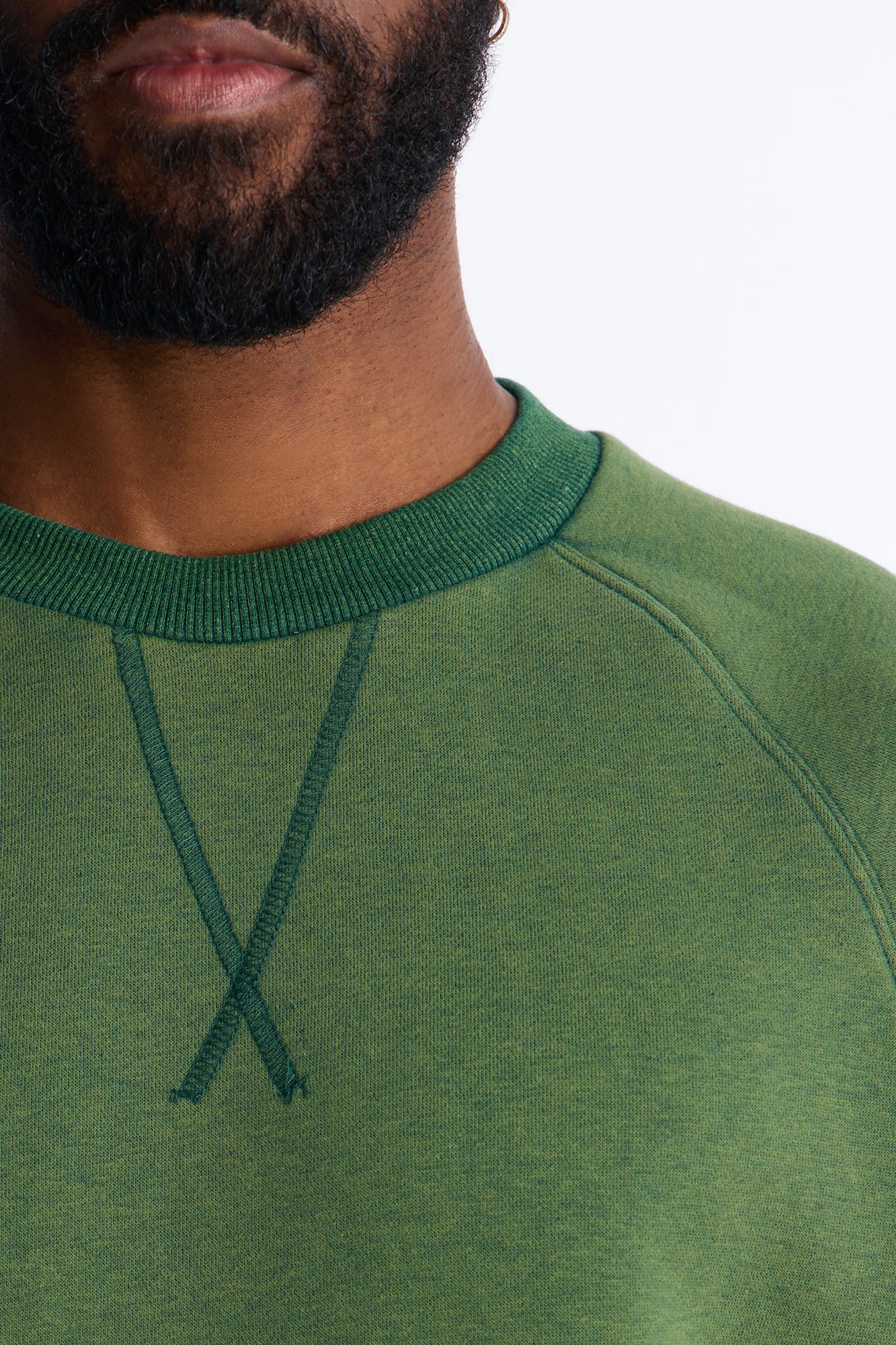 Washed Raw Edge Oversized Tee - Green - Image 3