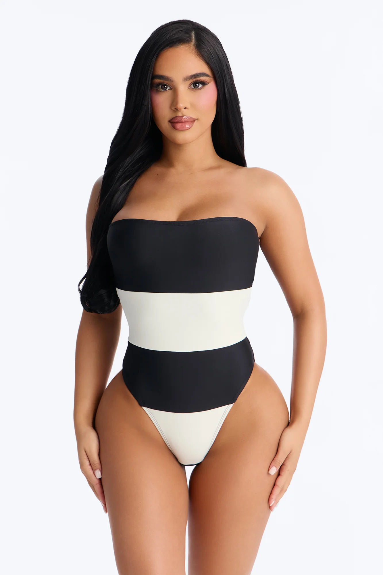Waves And Sangria Colorblock 1 Piece Swimsuit - Black/combo