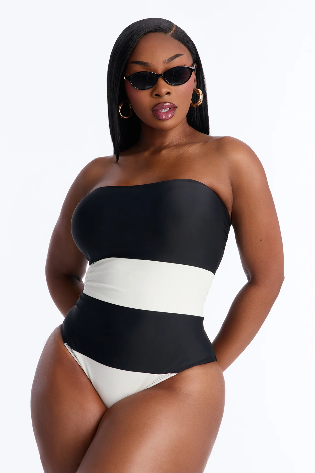 Waves And Sangria Colorblock 1 Piece Swimsuit - Black/combo - Image 4