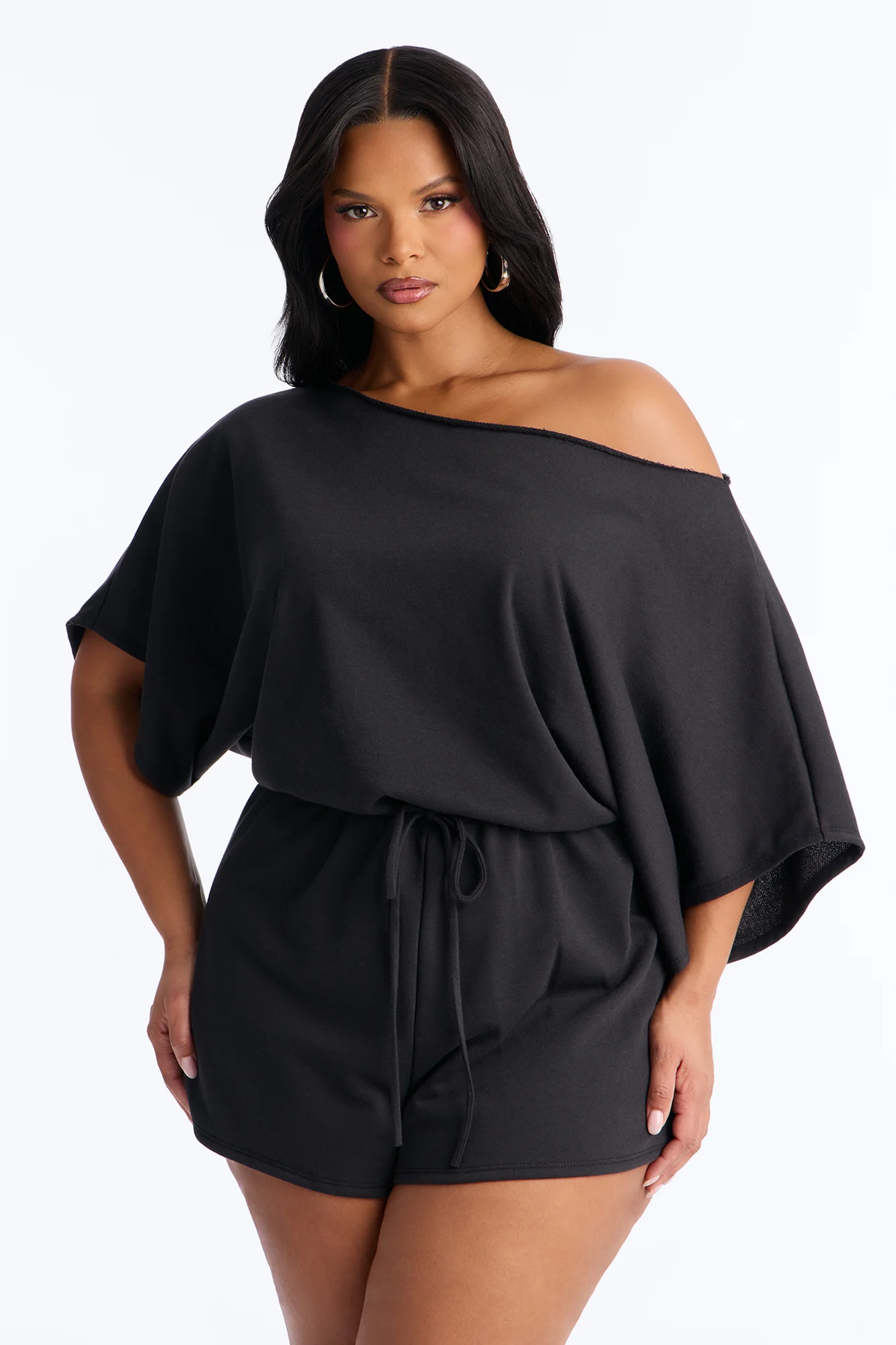 Weekend Away Off Shoulder Romper - Black - Image 5
