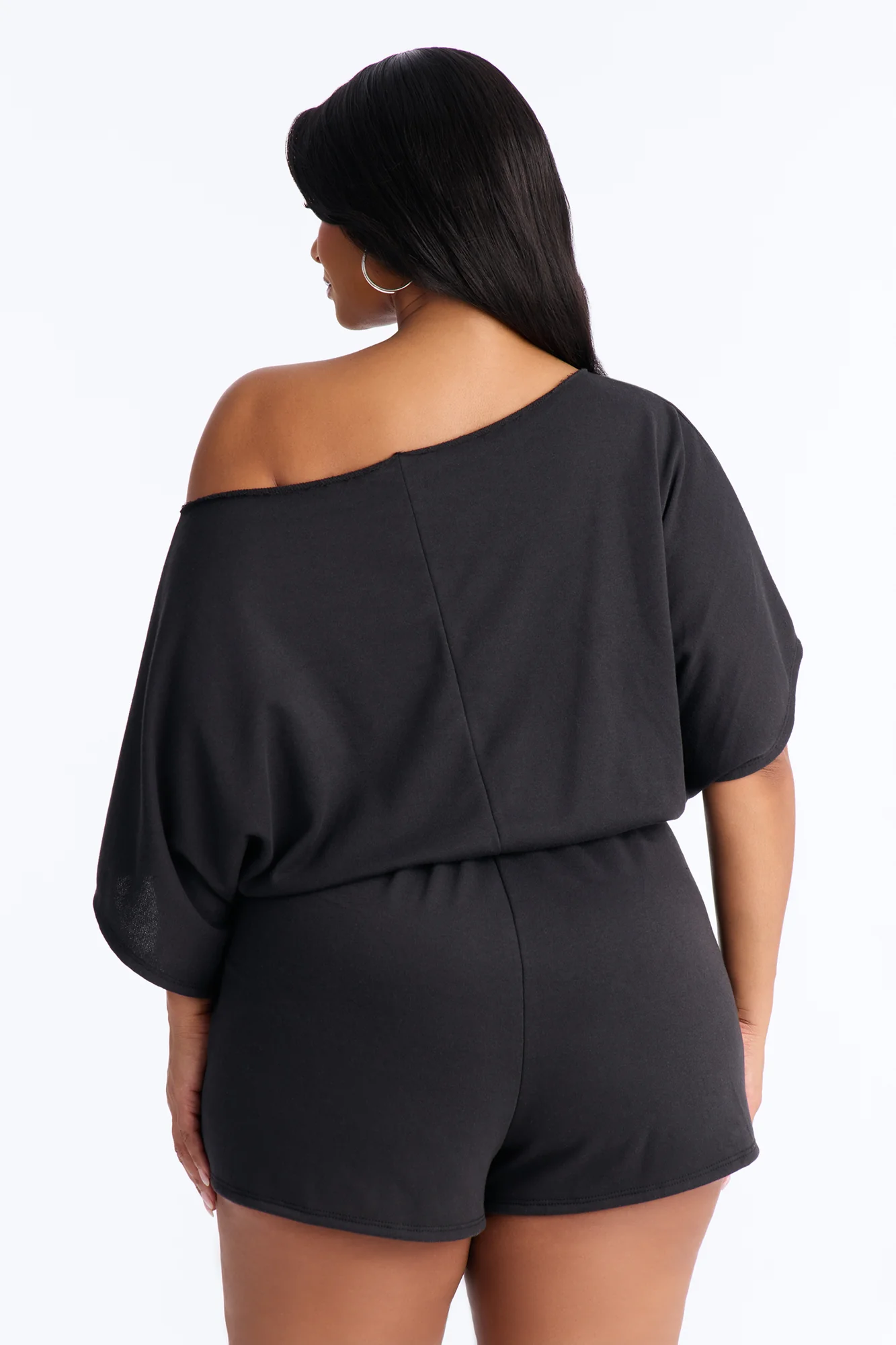 Weekend Away Off Shoulder Romper - Black - Image 8
