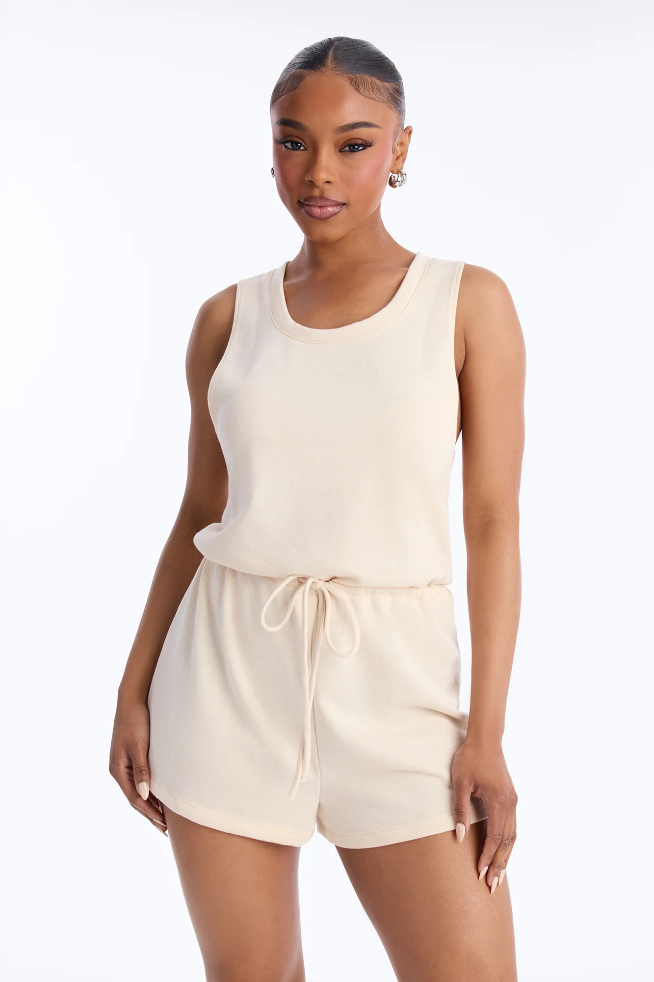 Weekend Chill French Terry Romper - Yellow - Image 2