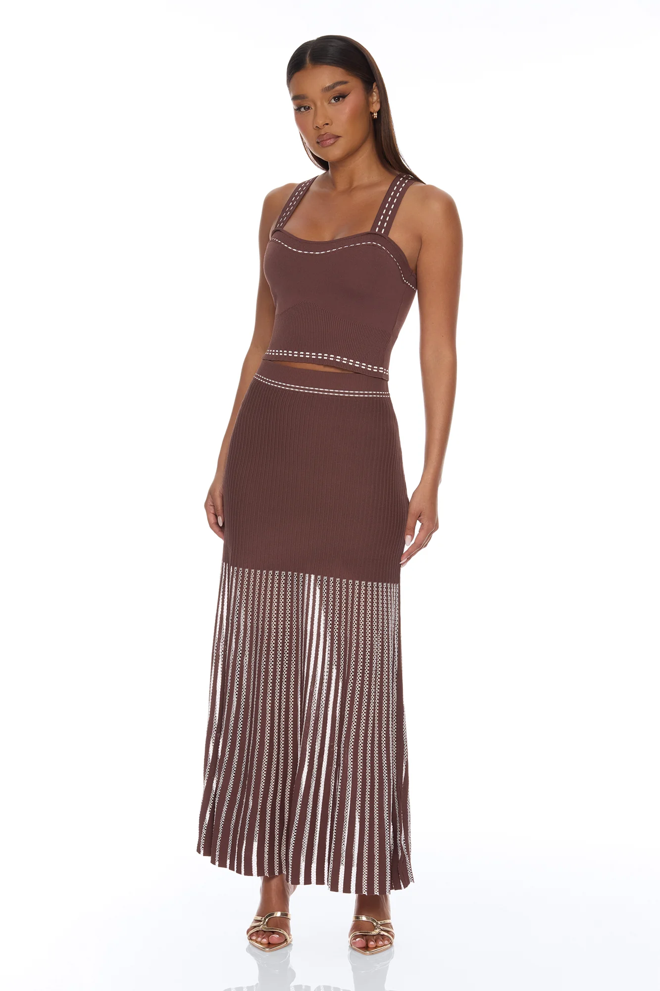 Weekend Dreaming Skirt Set - Brown