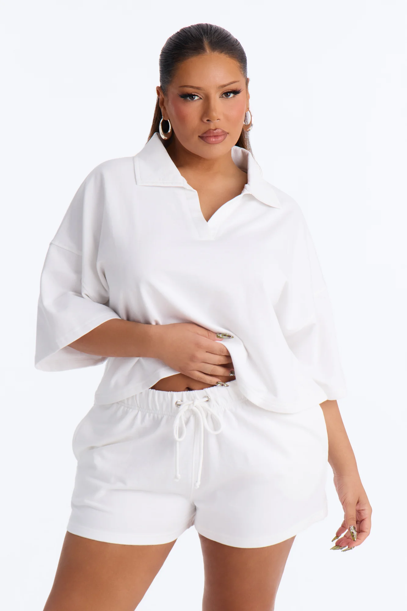 Weekend Moment Polo Short Set - White - Image 6