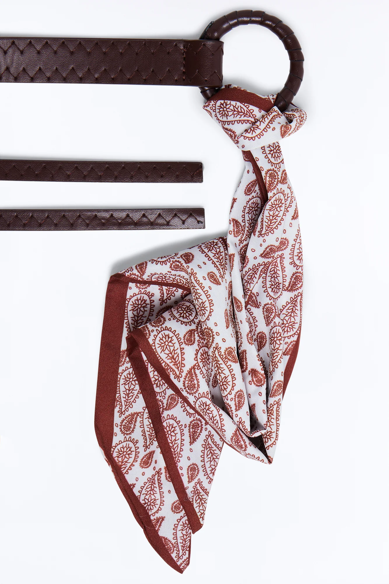 Wendy Faux Leather Tie Belt - Brown/combo - Image 3