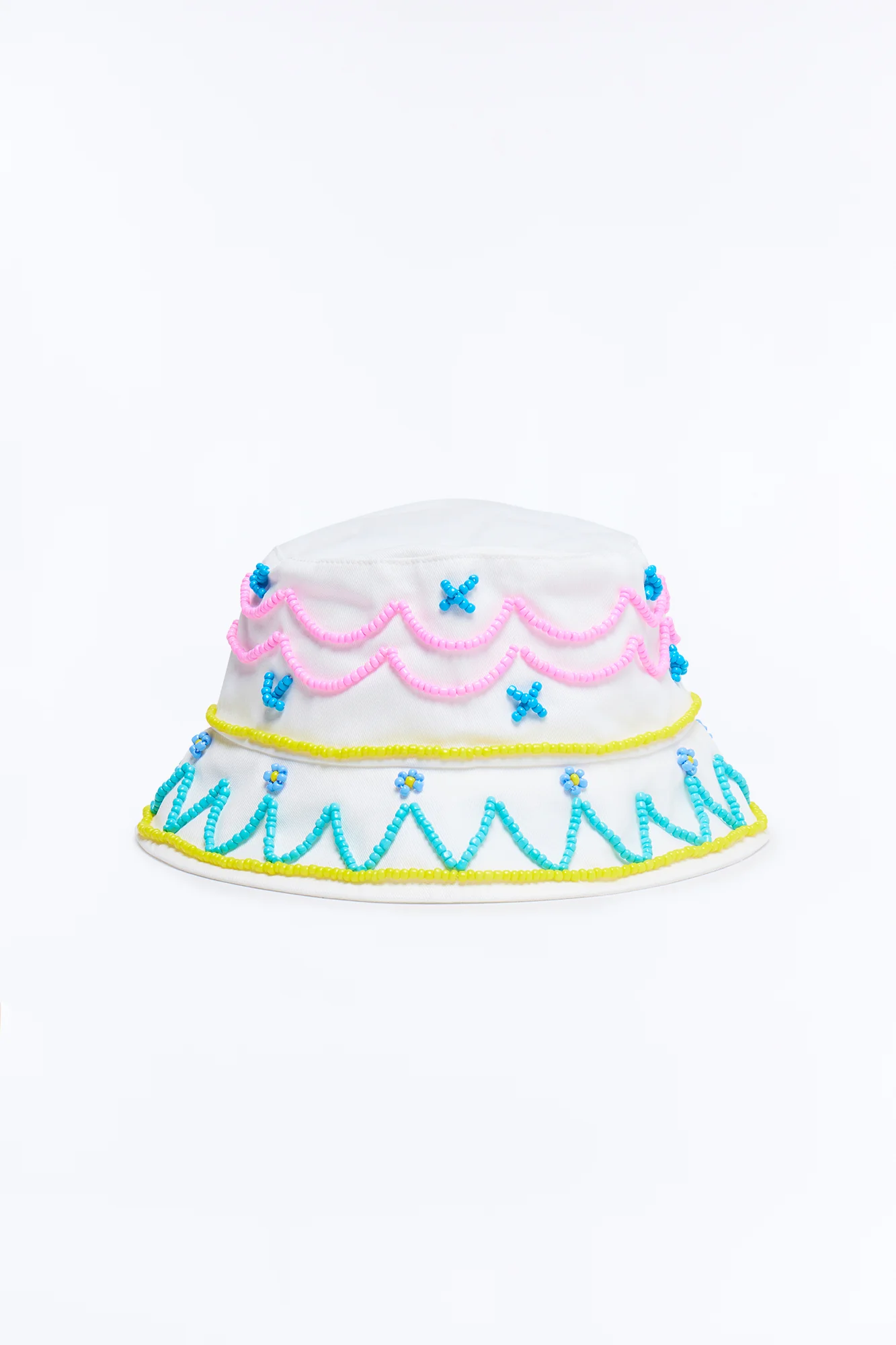 West Coast Beaded Bucket Hat - White - Image 4