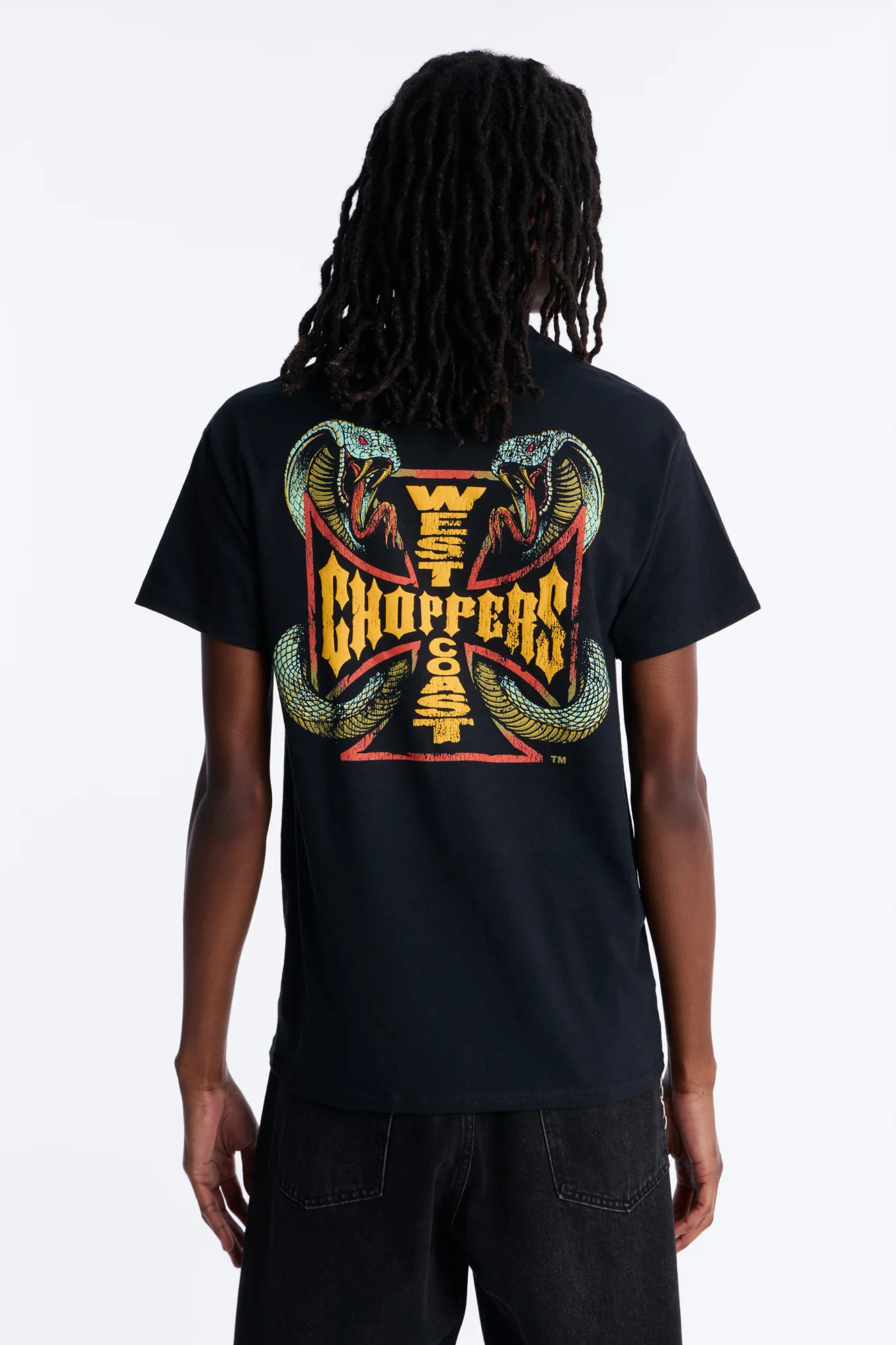 West Coast Choppers Cobra Puff Print Short Sleeve Tee - Black