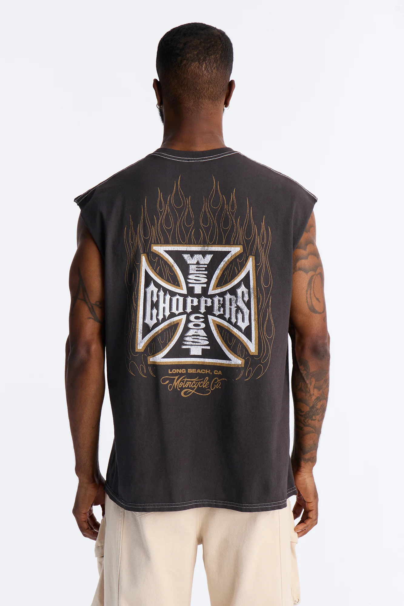 West Coast Choppers Motorcycle Club Muscle Tee - Black Wash