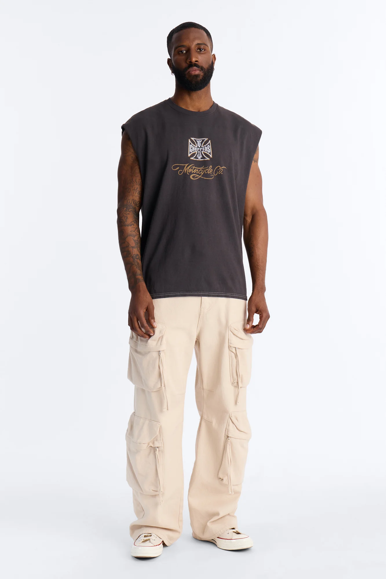 West Coast Choppers Motorcycle Club Muscle Tee - Black Wash - Image 2