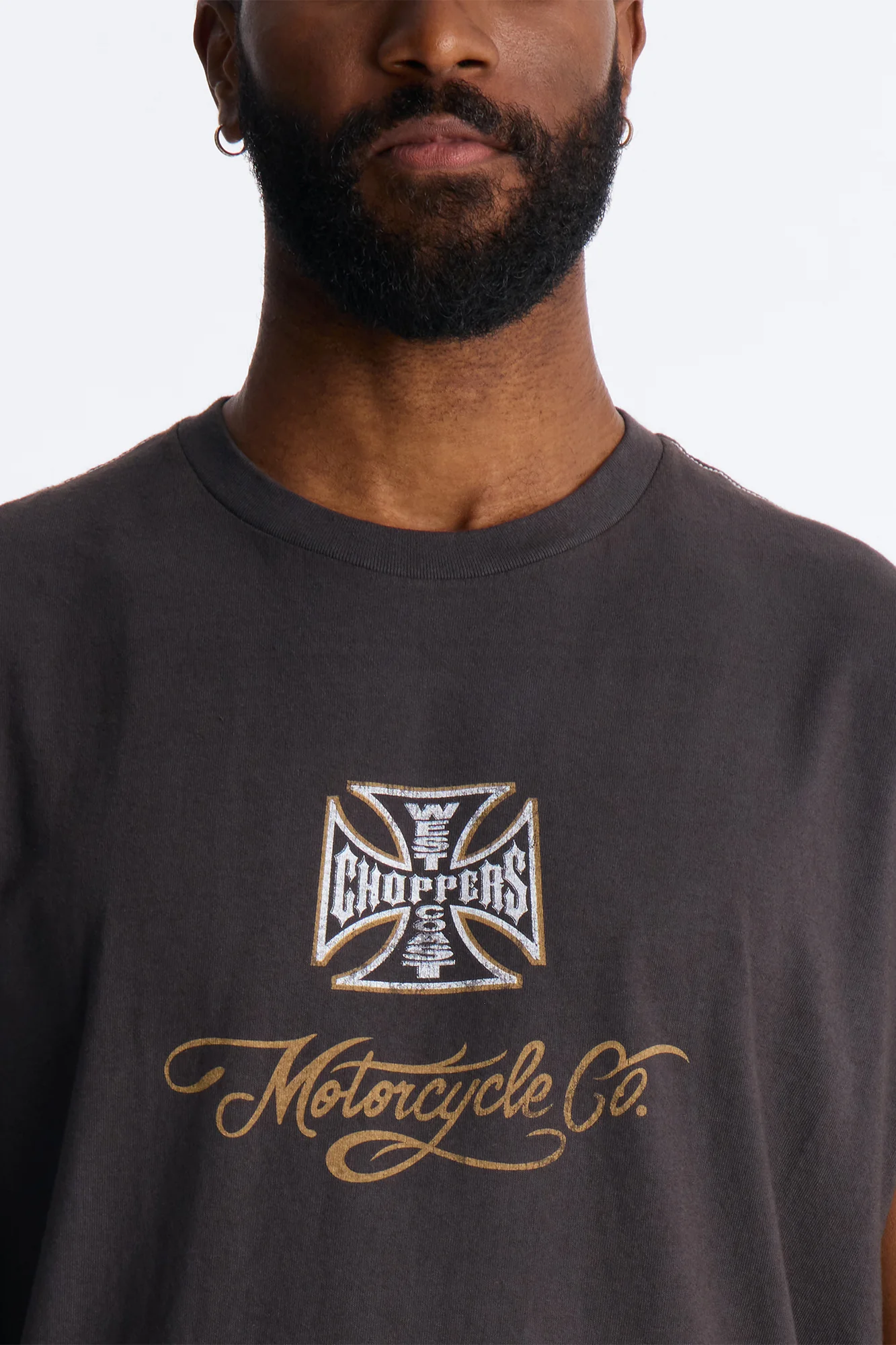 West Coast Choppers Motorcycle Club Muscle Tee - Black Wash - Image 3