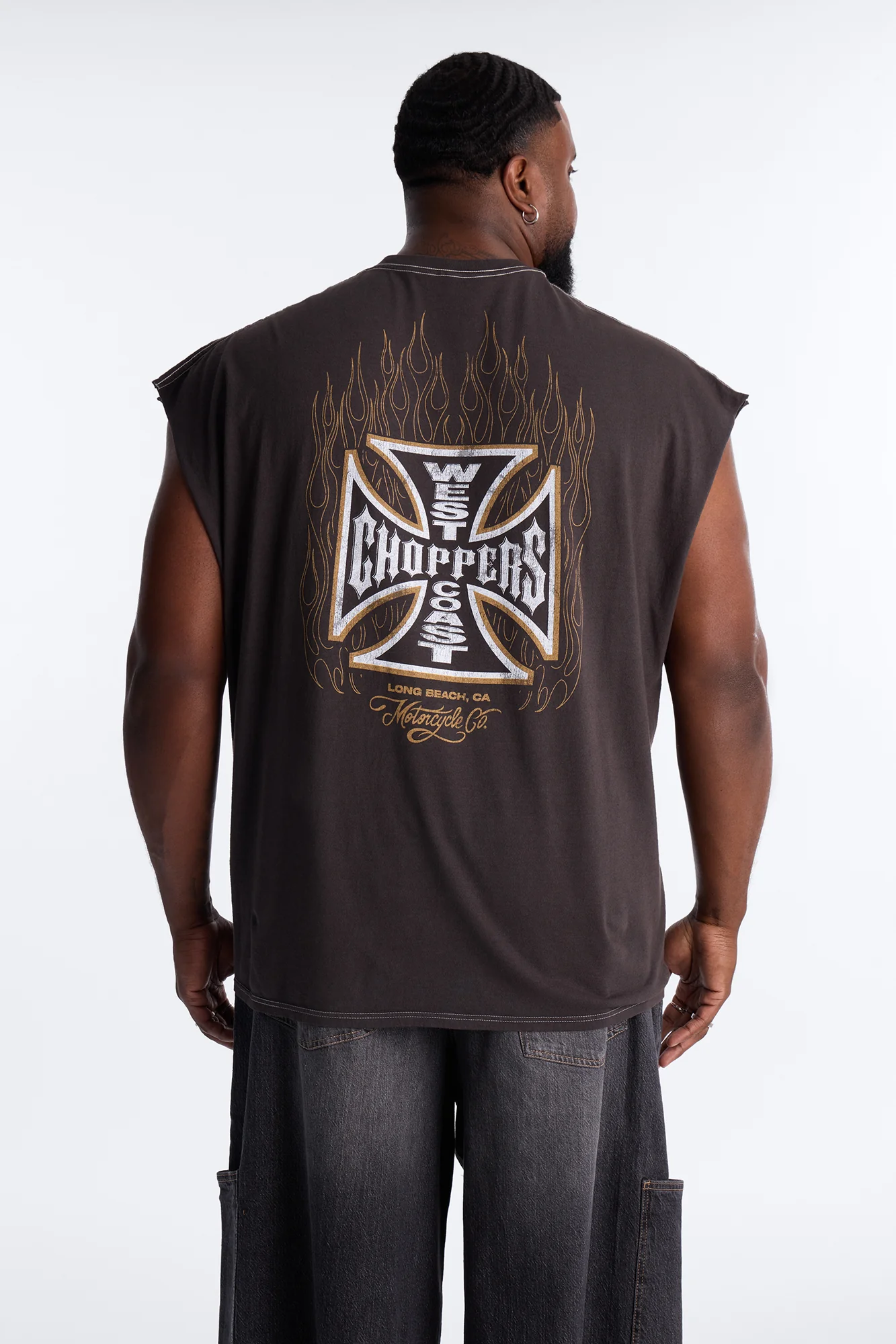West Coast Choppers Motorcycle Club Muscle Tee - Black Wash - Image 5