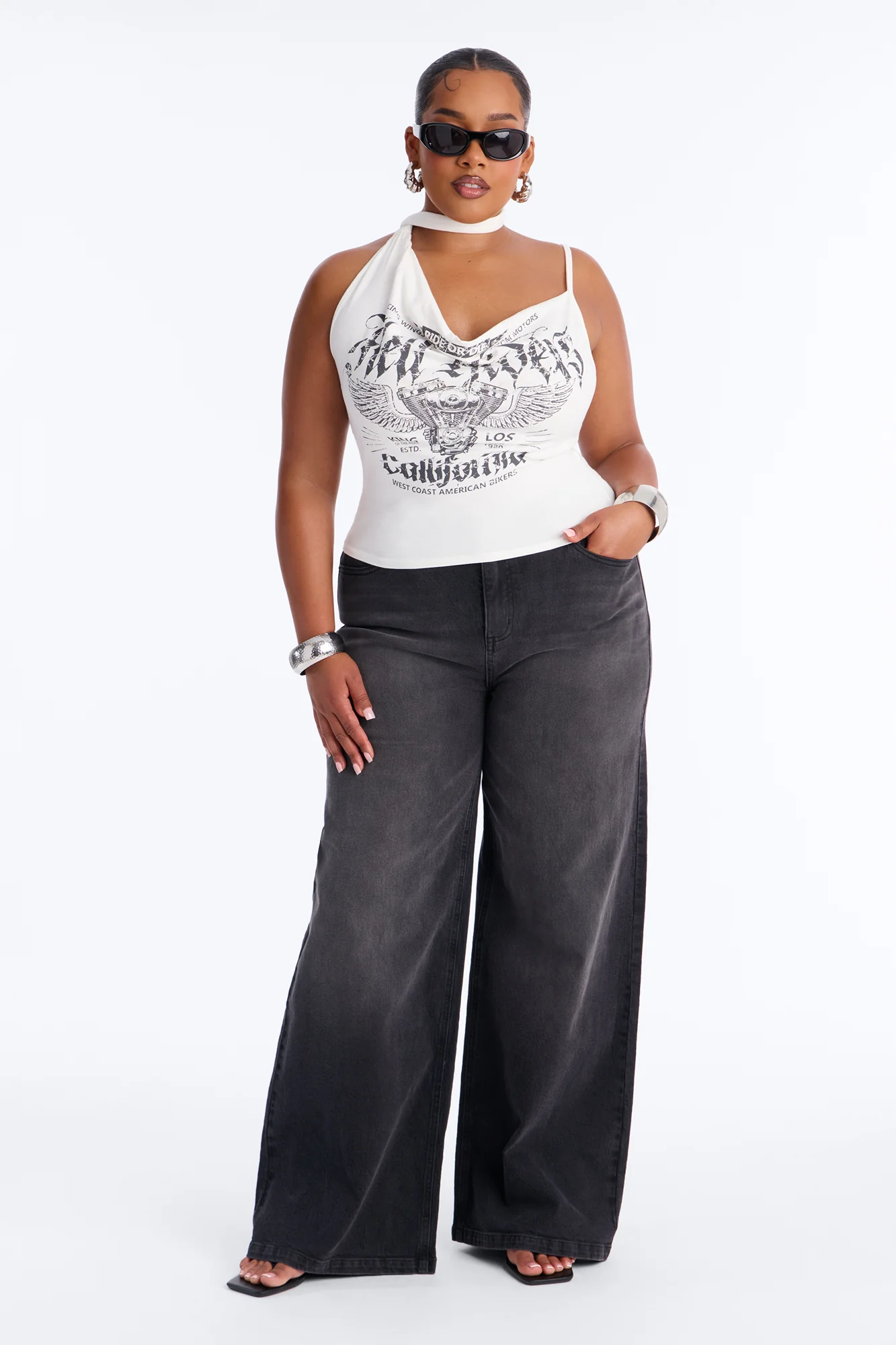 West Coast Moto Scarf Tank Top - White - Image 5