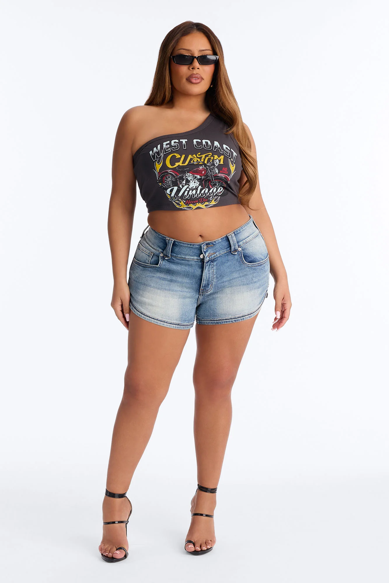 West Coast Riders One Shoulder Tank Top - Grey - Image 5
