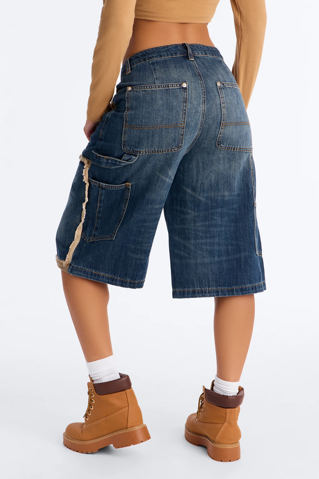 WFH Non Stretch Carpenter Denim Jorts - Dark Wash - Image 4