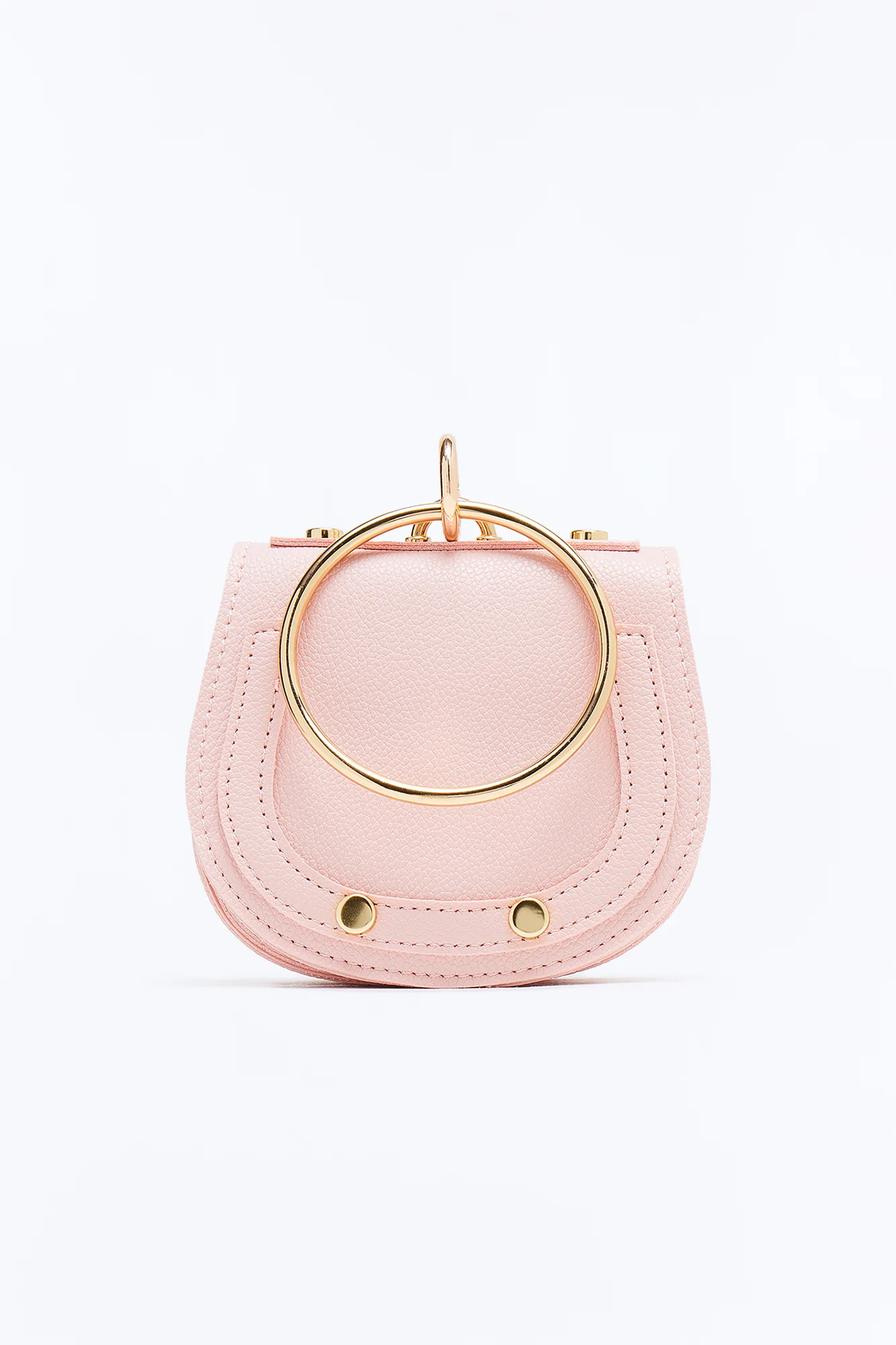 What Goes Around Mini Faux Leather Satchel Handbag - Pink - Image 3