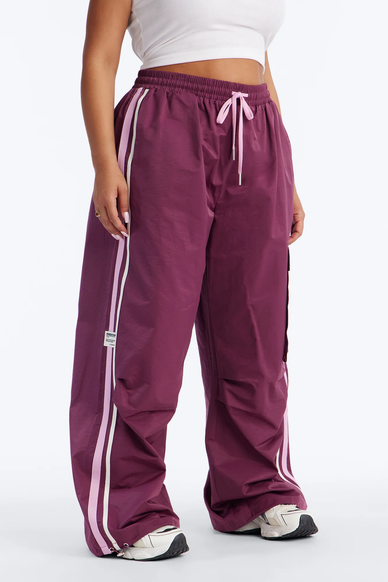 What She Said Windbreaker Track Pant - Plum - Image 7