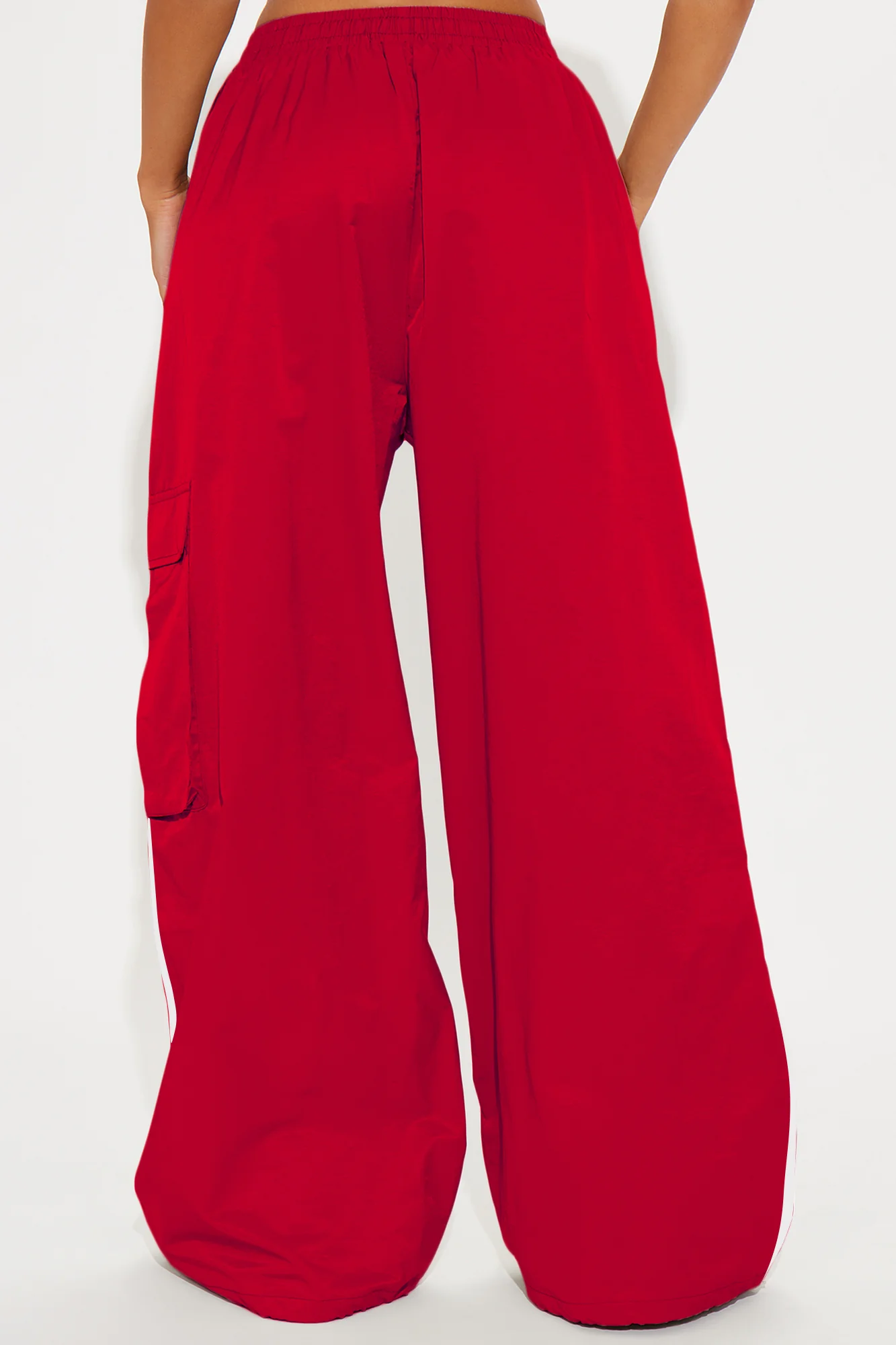 What She Said Windbreaker Track Pant - Red - Image 3