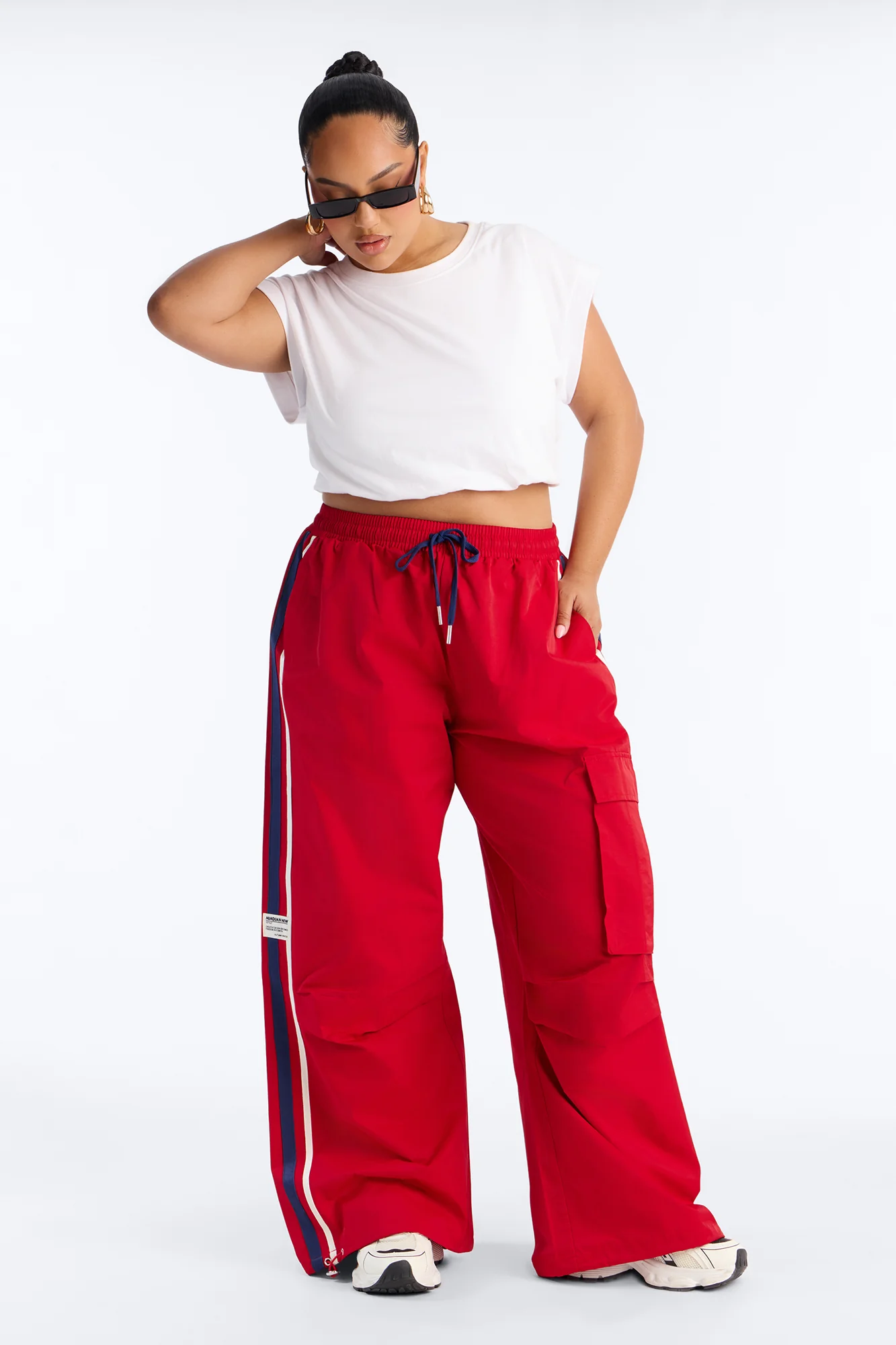 What She Said Windbreaker Track Pant - Red - Image 4