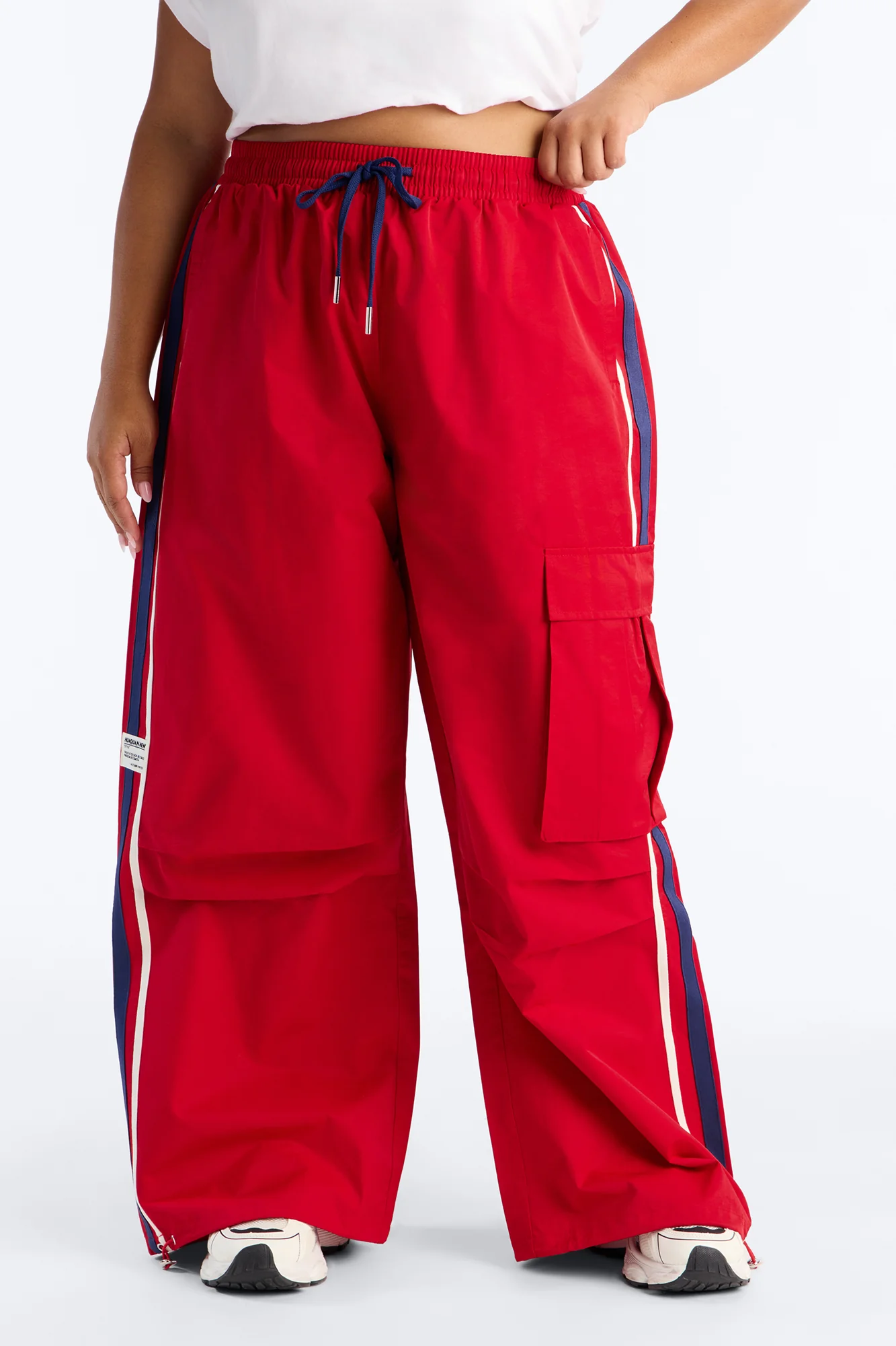 What She Said Windbreaker Track Pant - Red - Image 5