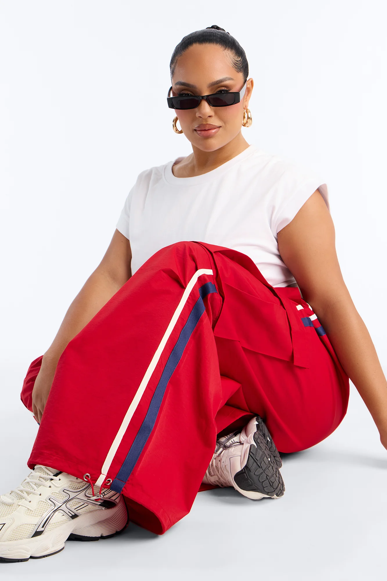What She Said Windbreaker Track Pant - Red - Image 6