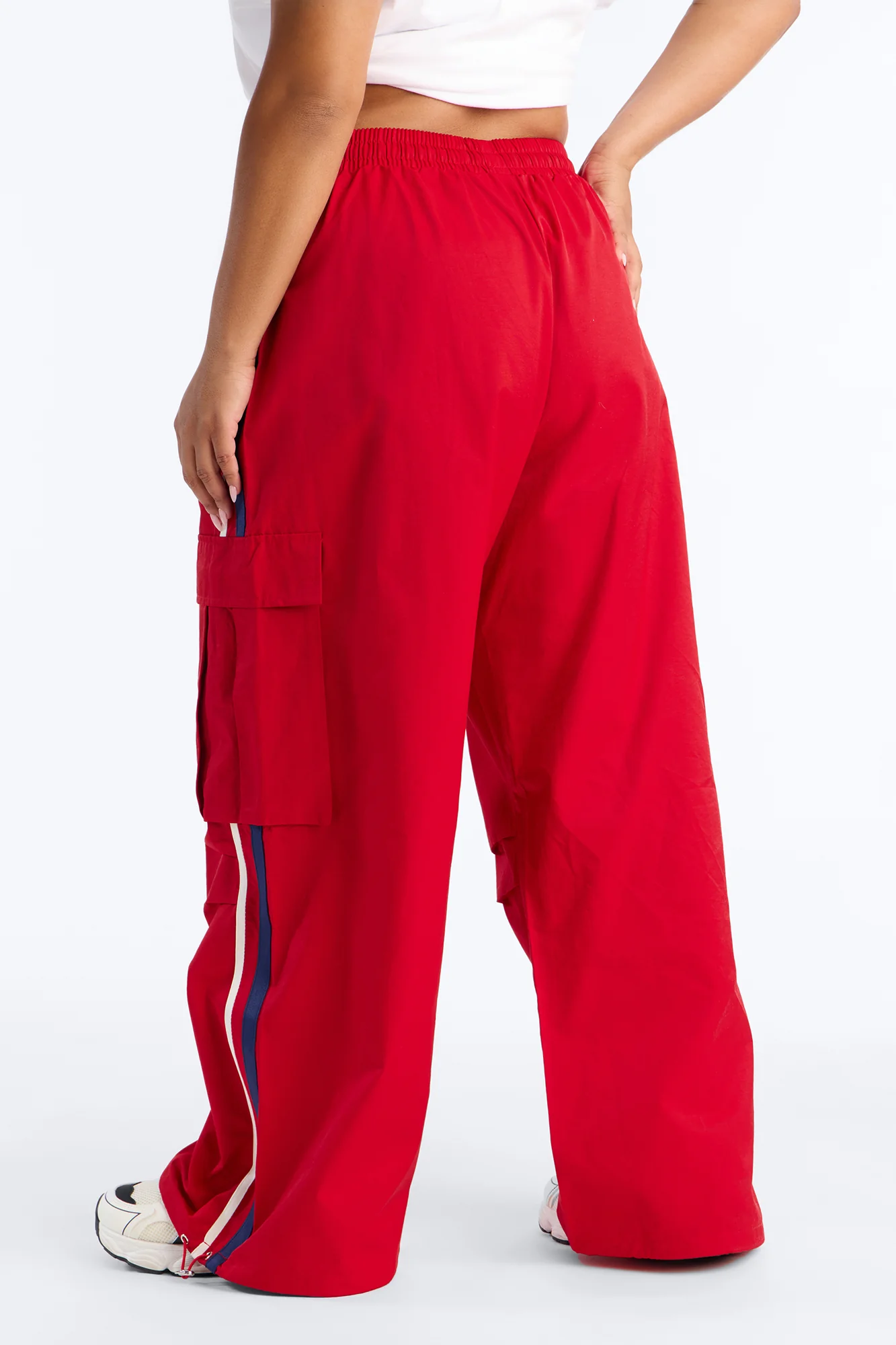 What She Said Windbreaker Track Pant - Red - Image 7