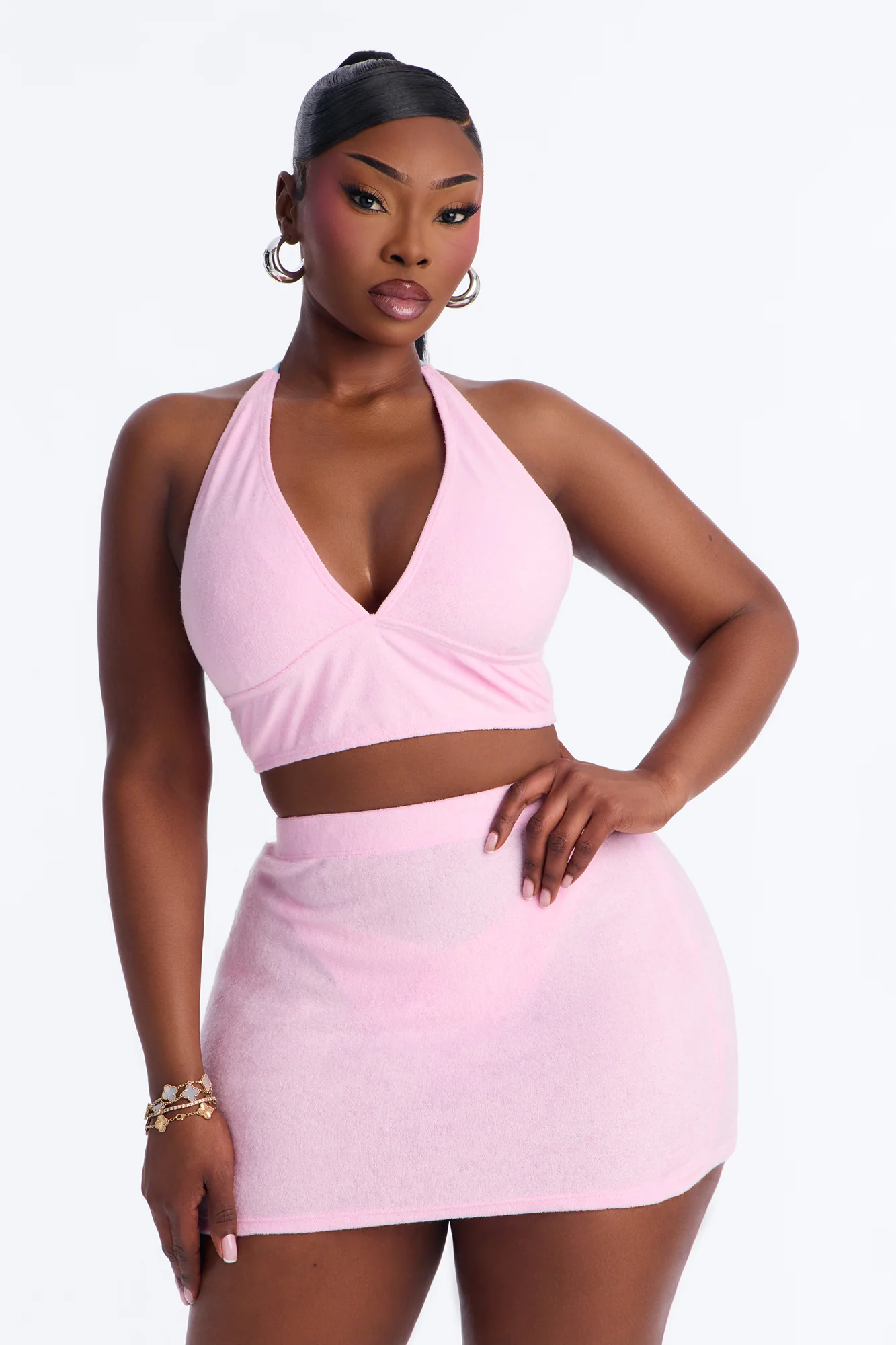 What You Know Bikini And Coverup Skirt - Light Pink
