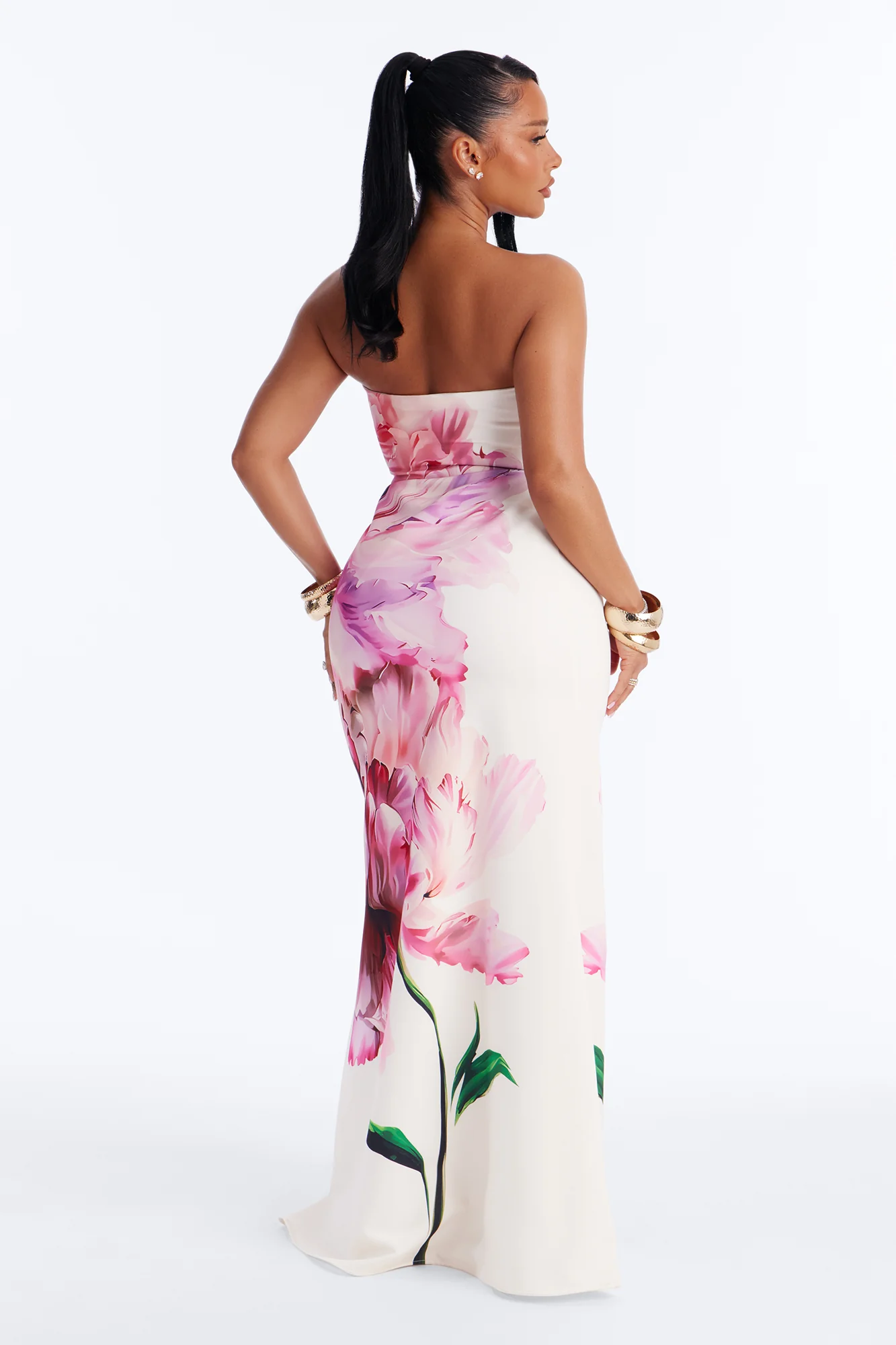 Whimsical Energy Strapless Maxi Dress - Magenta/combo - Image 4