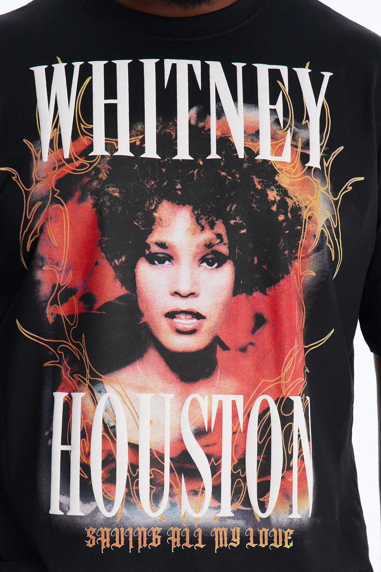 Whitney Houston Saving All My Love Short Sleeve Tee - Black - Image 6