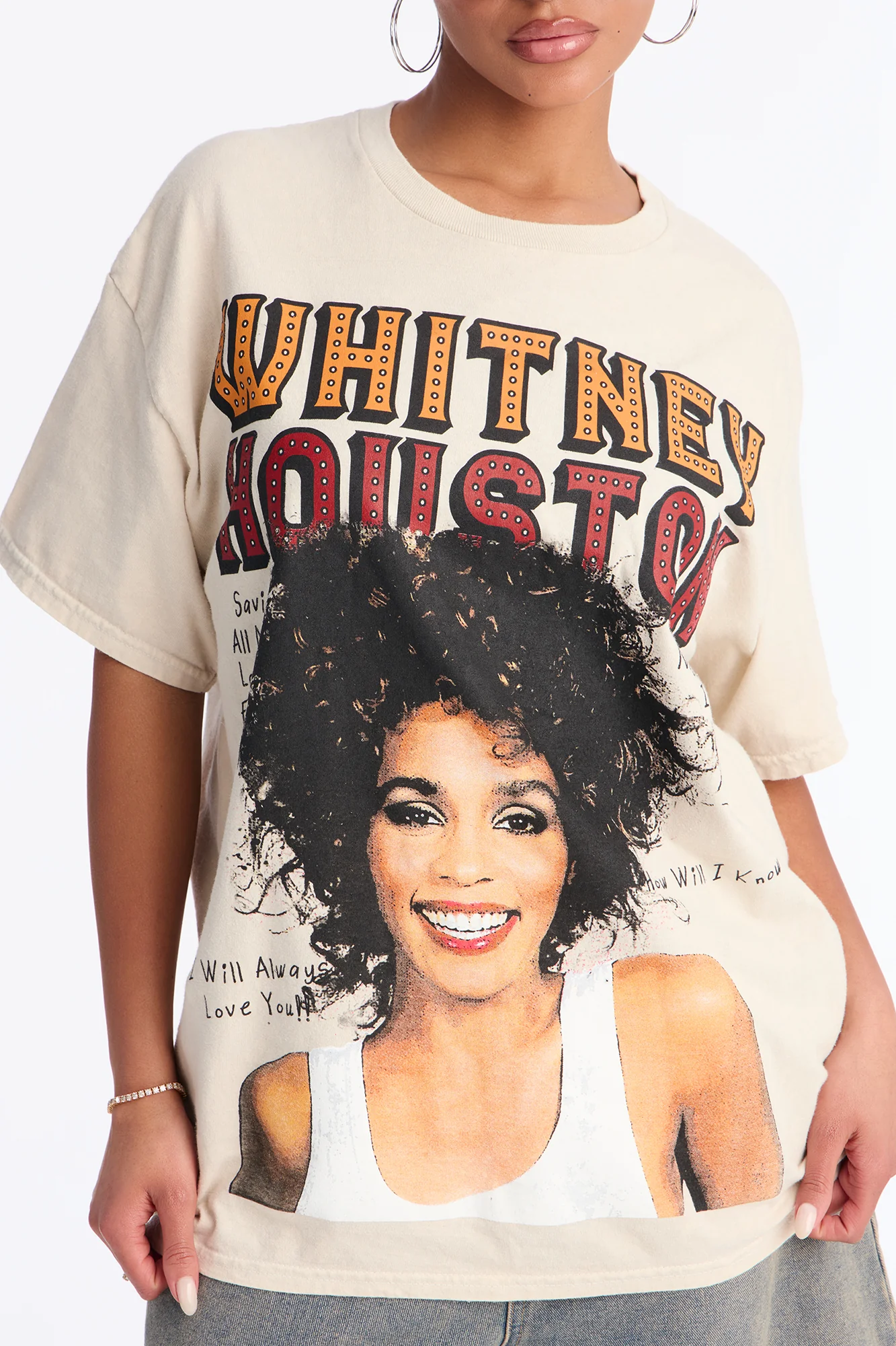 Whitney Houston Songs Washed Tee - Natural - Image 3