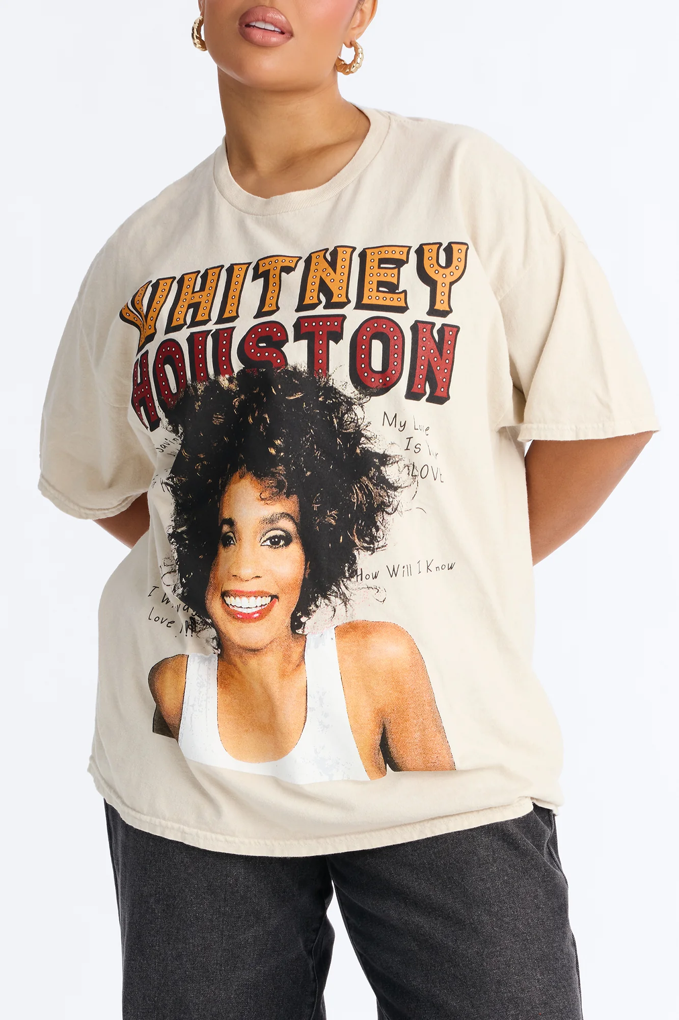 Whitney Houston Songs Washed Tee - Natural - Image 6