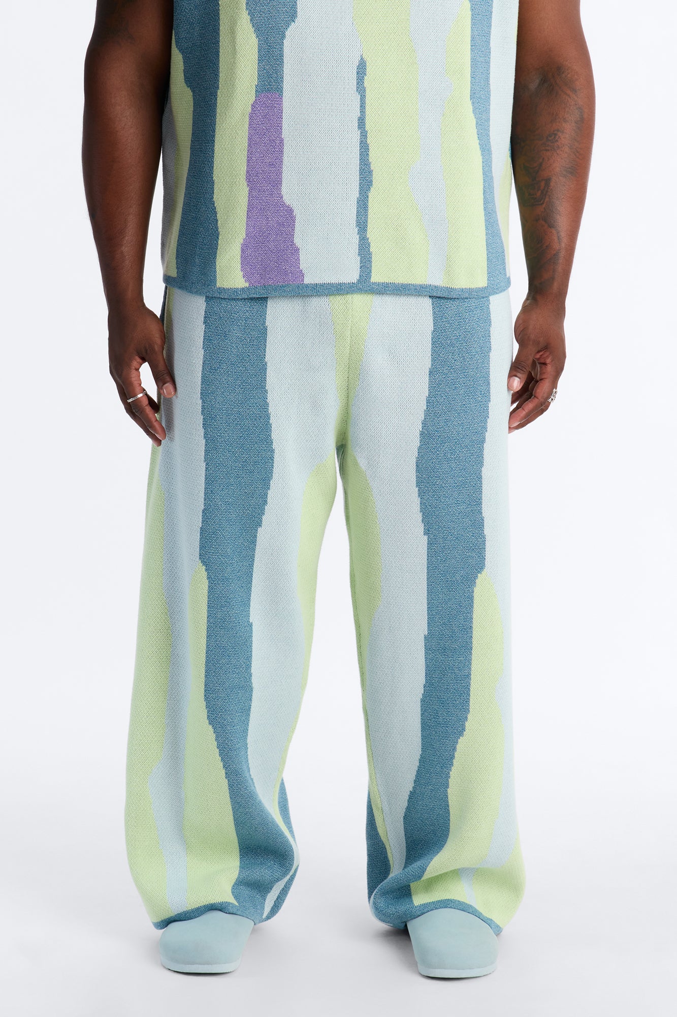 Wide Leg Day Mixer Knit Pant - Multi Color - Image 6