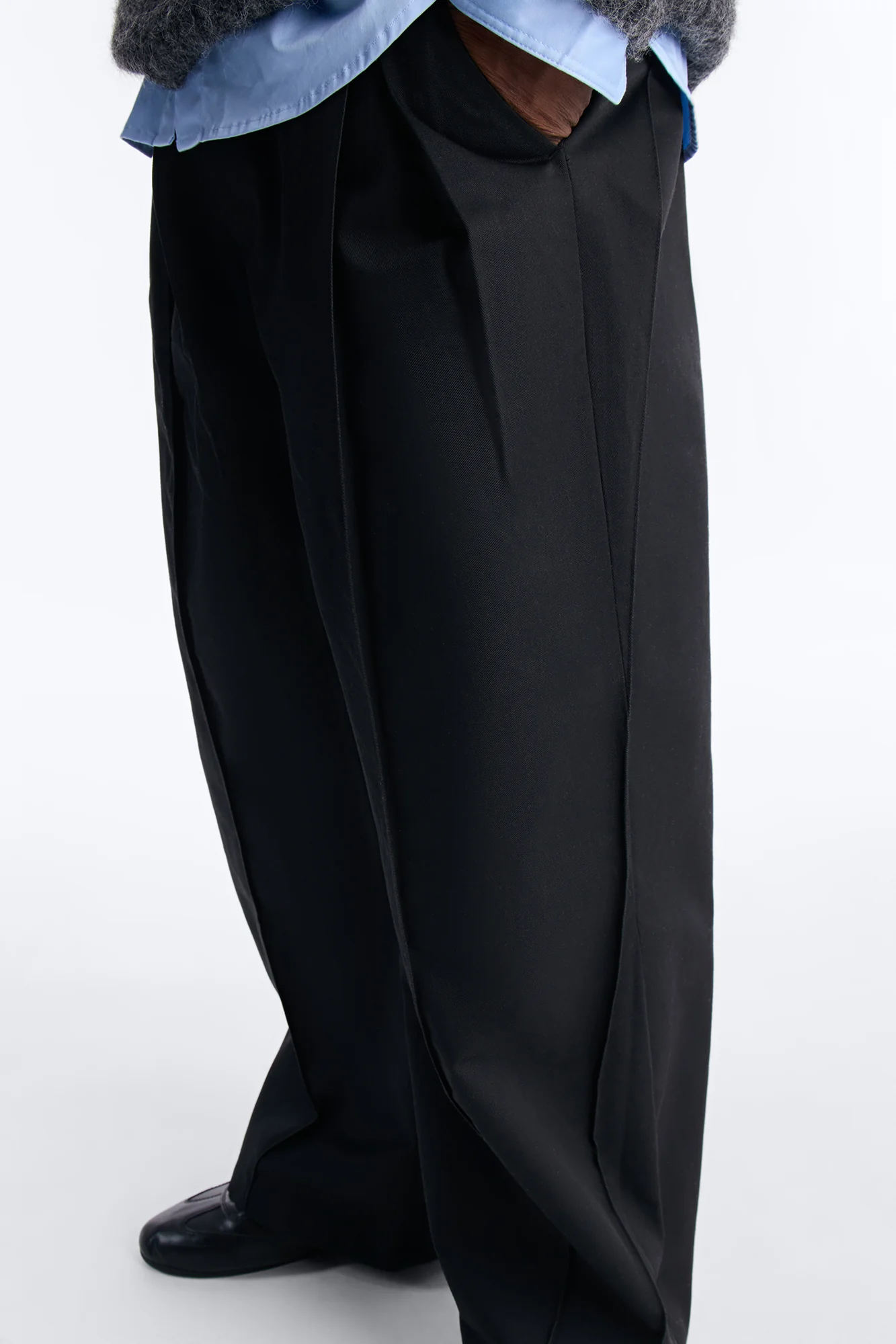 Wide Leg Doheny Abstract Blade Trouser - Black - Image 4