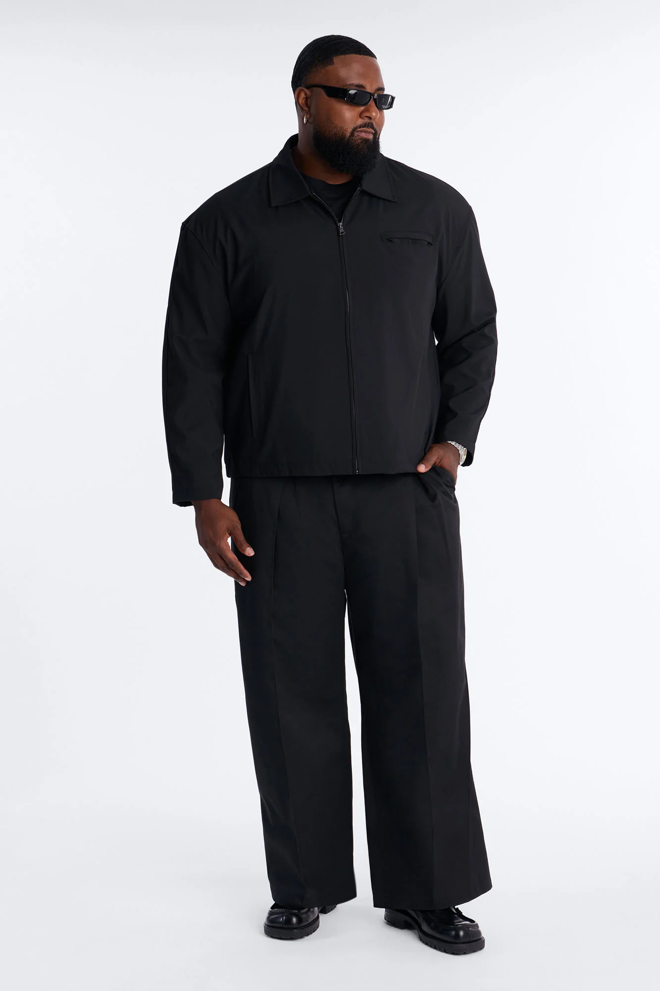 Wide Leg Doheny Abstract Blade Trouser - Black - Image 7