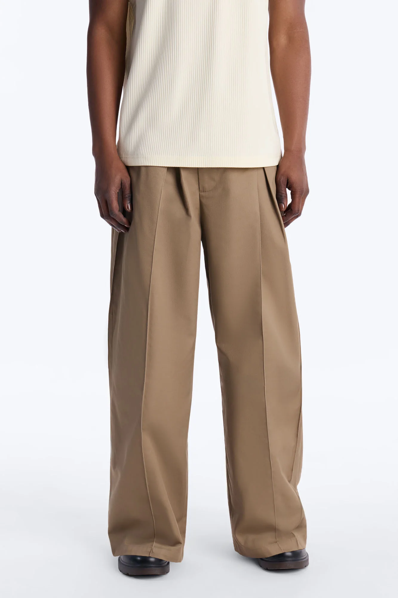 Wide Leg Doheny Abstract Blade Trouser - Tan