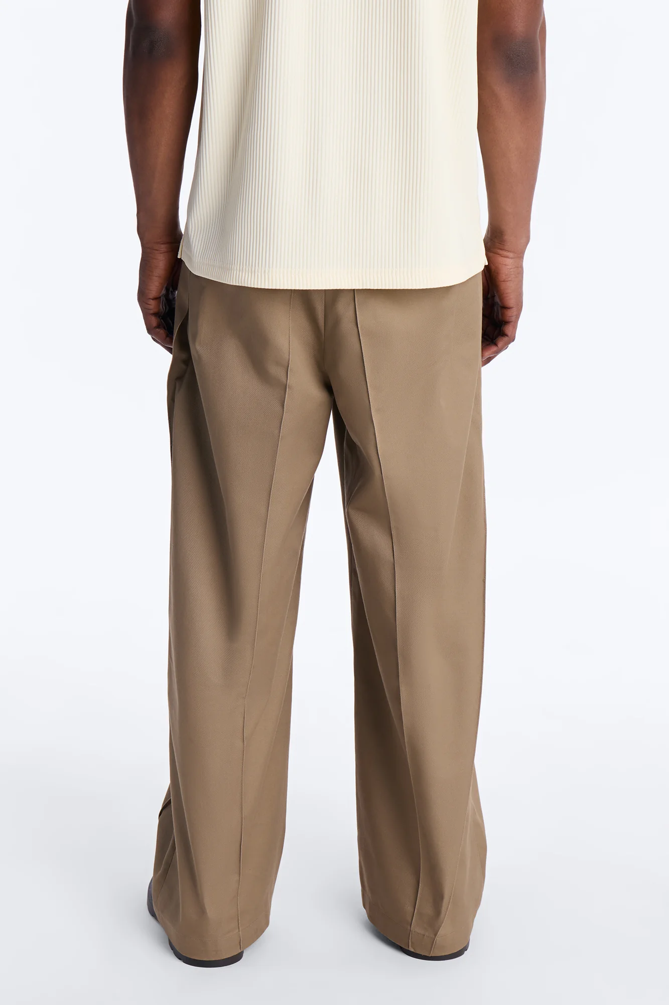 Wide Leg Doheny Abstract Blade Trouser - Tan - Image 6