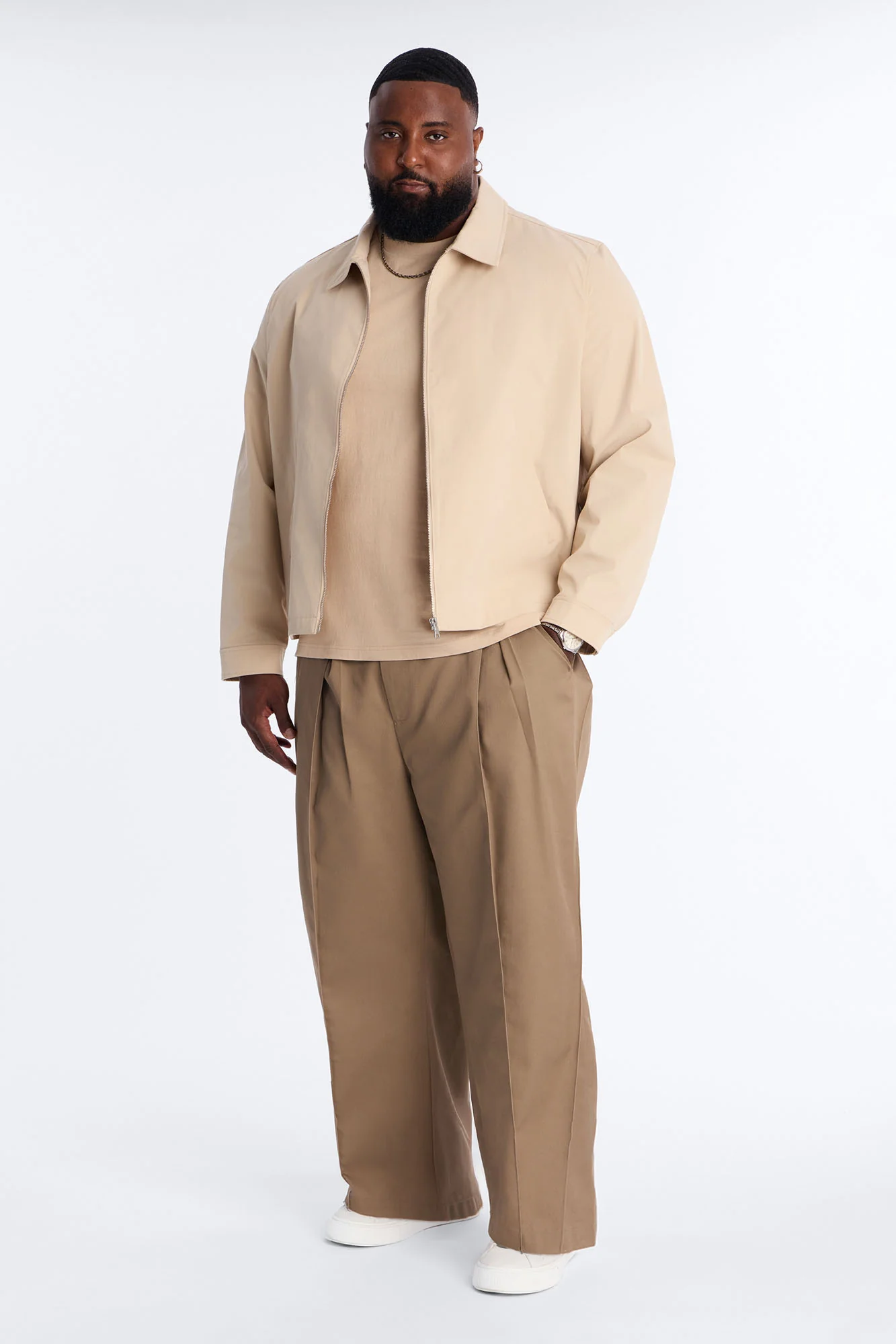 Wide Leg Doheny Abstract Blade Trouser - Tan - Image 8