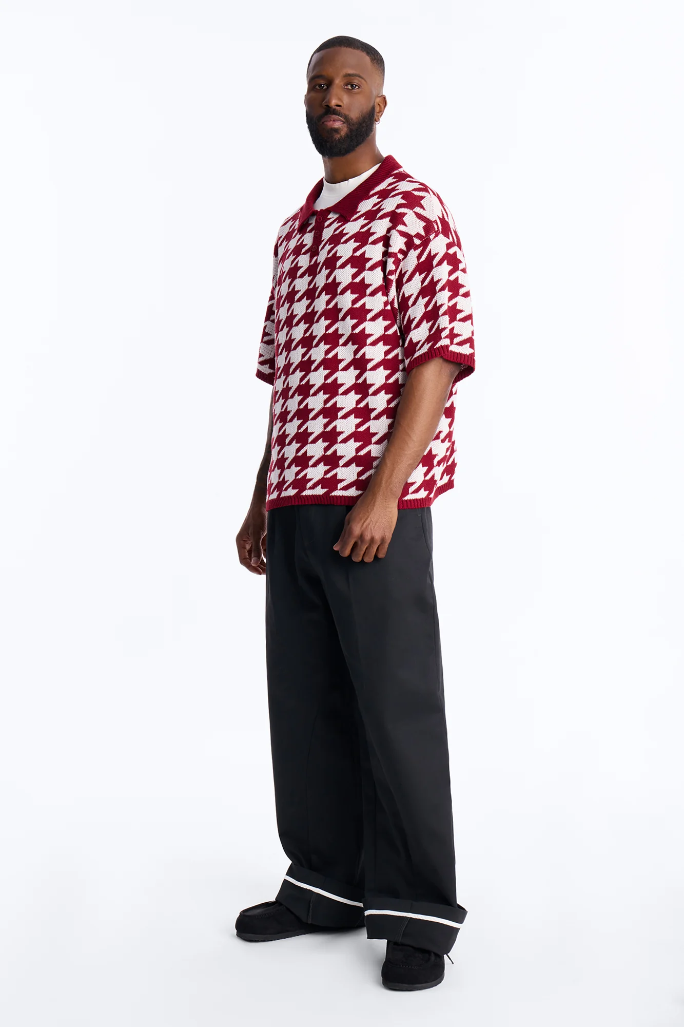 Wide Leg Max Pleat Cuffed Trouser - Black - Image 2