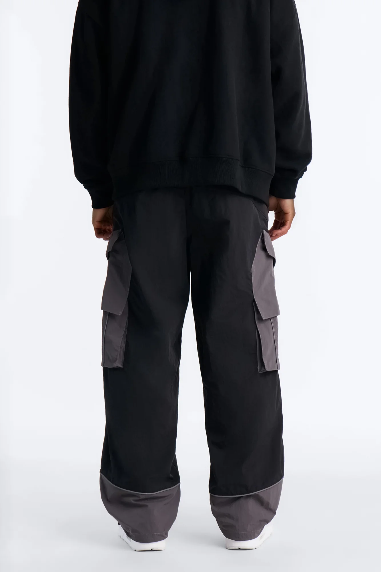 Wide Leg Motorsport Colorblock Pant - Black - Image 6